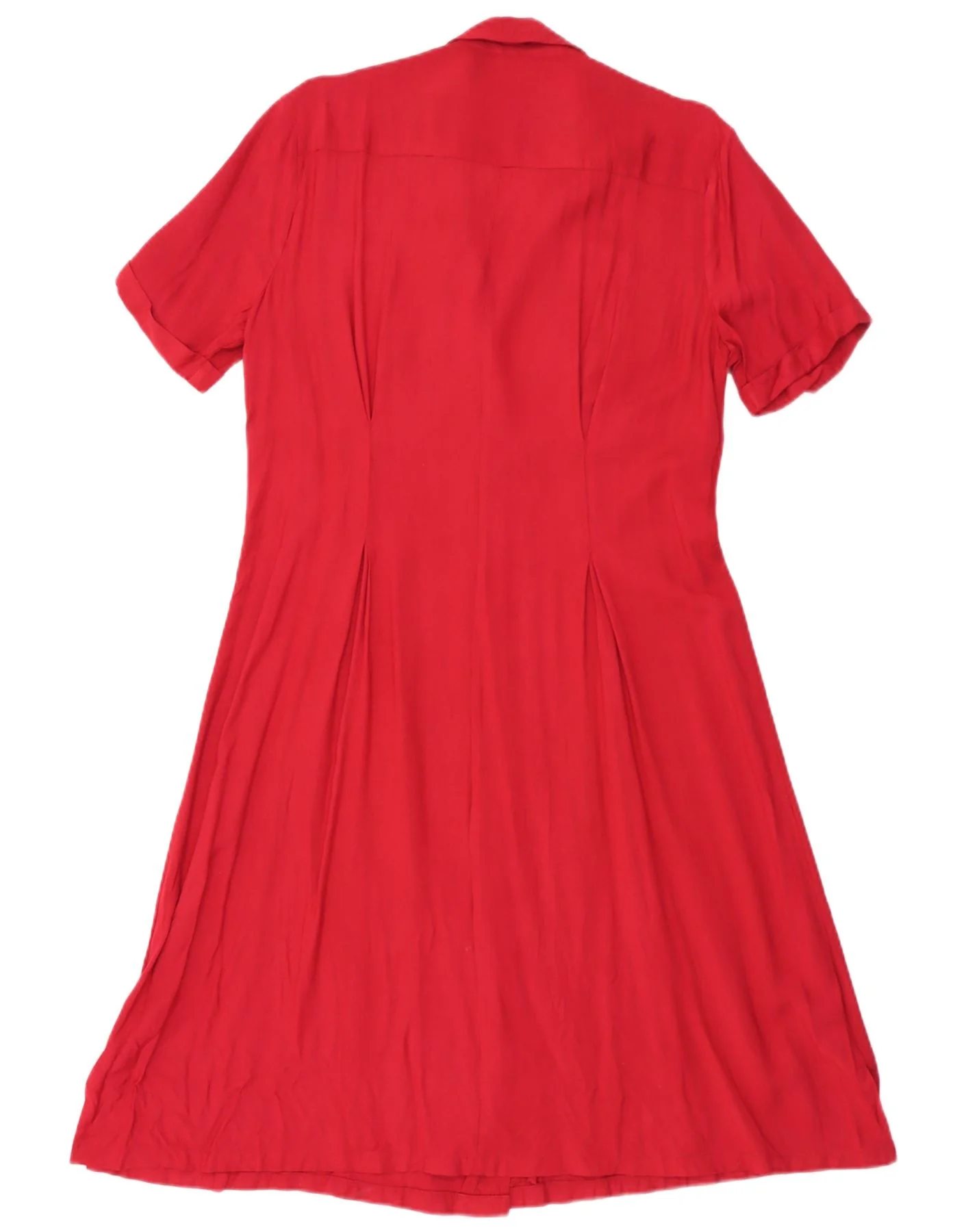 H&M Womens Short Sleeves Shirt Dress IT 42 Medium Red Rayon - Image 2