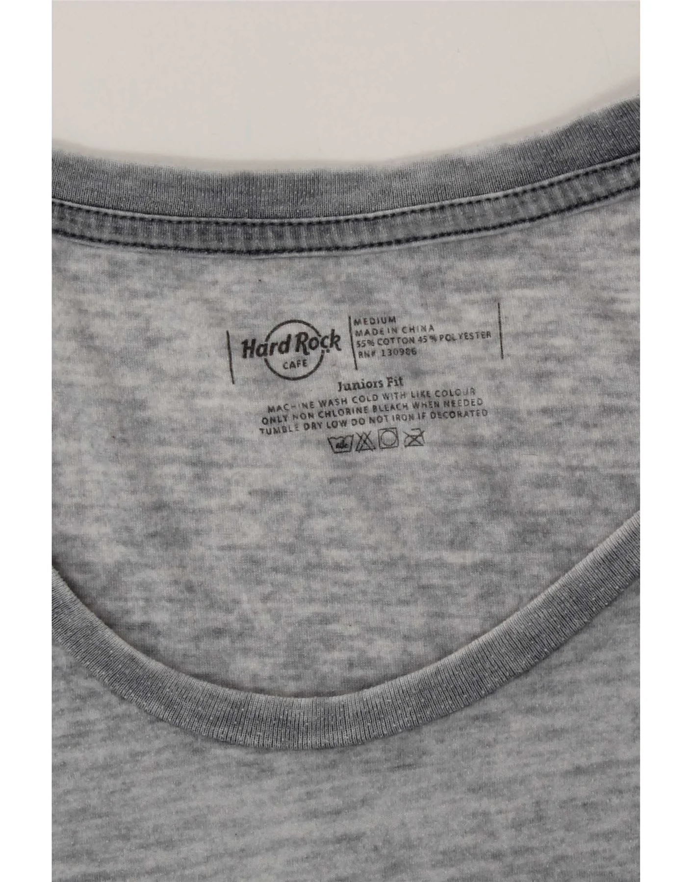 Hard Rock Cafe Girls Graphic T-Shirt Top 7-8 Years Medium Grey Cotton - Image 3