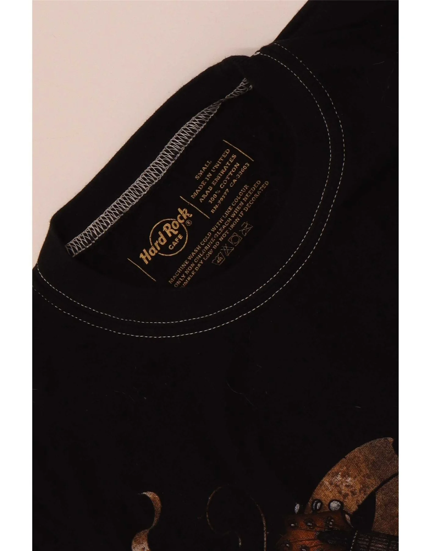 Hard Rock Cafe Womens Chicago Graphic T-Shirt Top UK 8 Small Black Cotton - Image 3