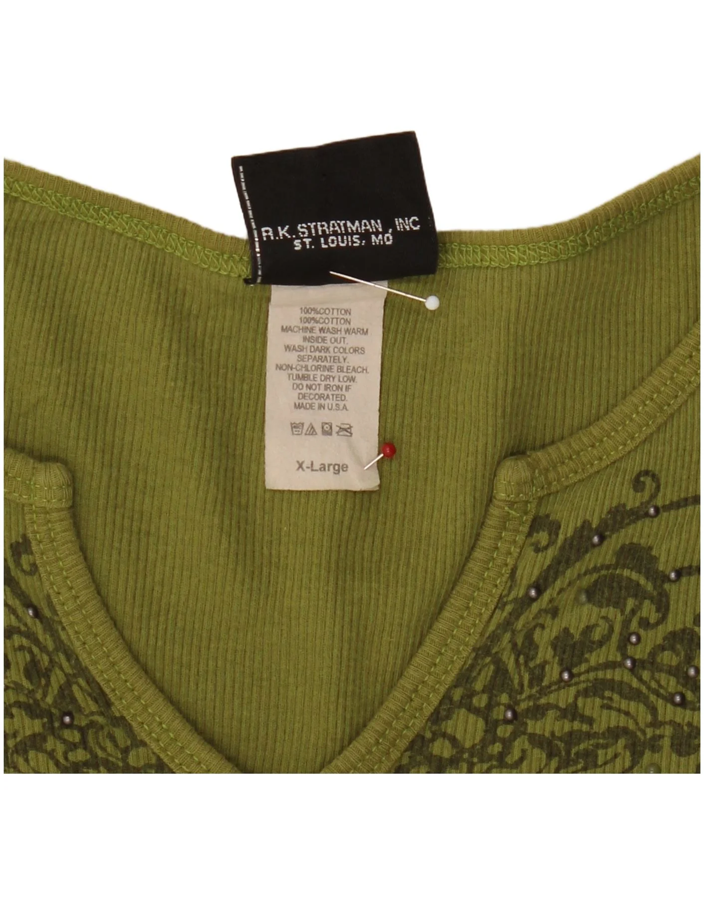 Harley Davidson Womens Graphic Top Long Sleeve UK 18 XL Green Paisley - Image 3