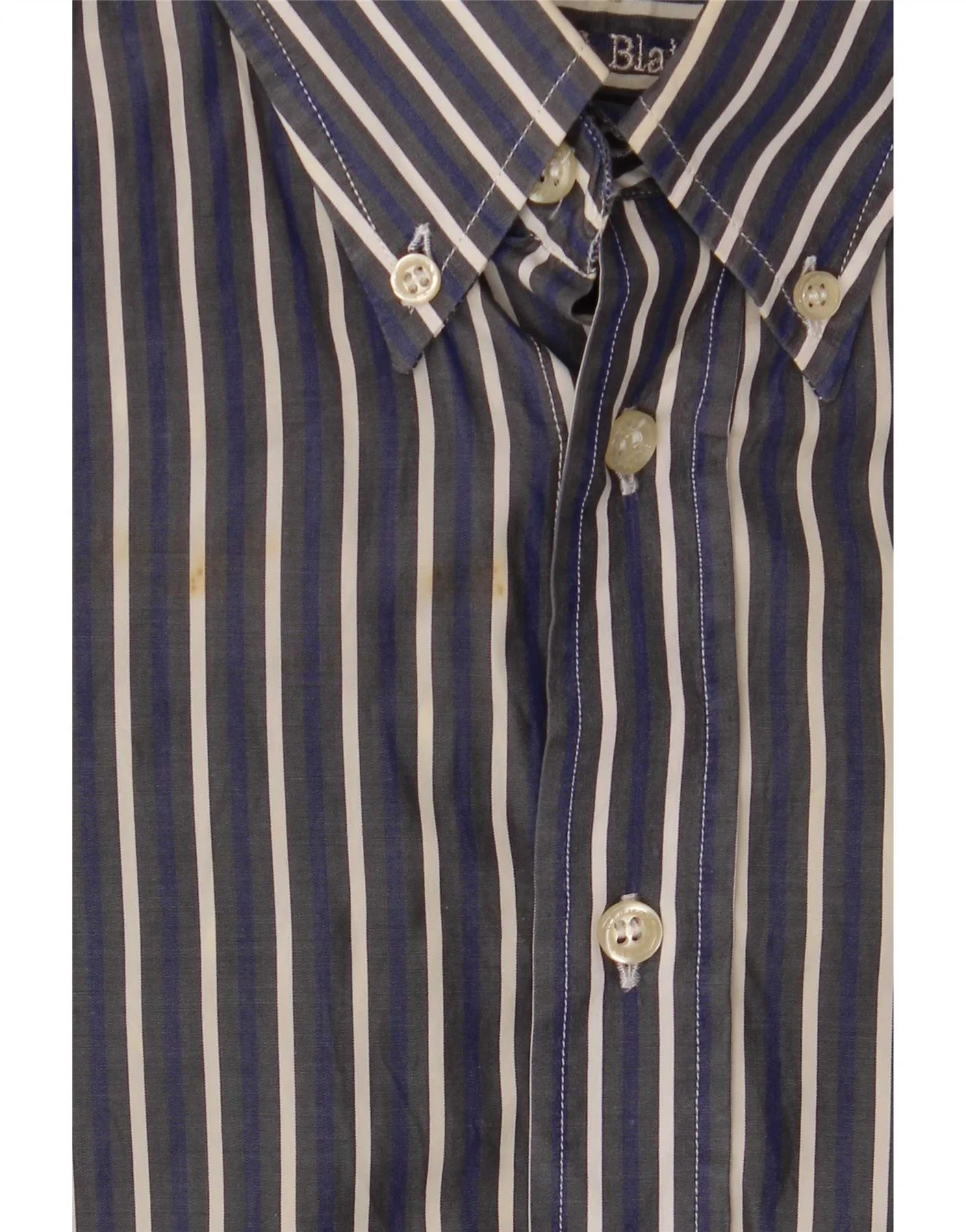 Harmont & Blaine Mens Regular Fit Shirt XL Navy Blue Striped Cotton - Image 3