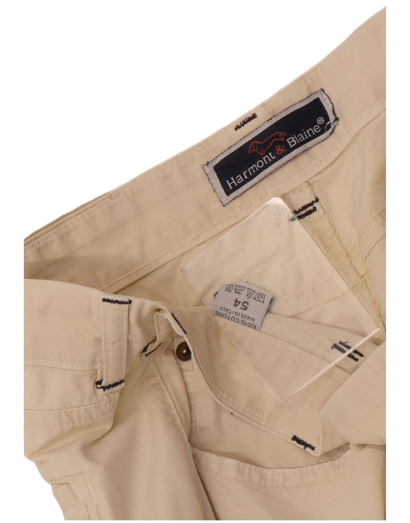 Harmont & Blaine Mens Straight Casual Trousers IT 54 2XL W36 L30 White - Image 4