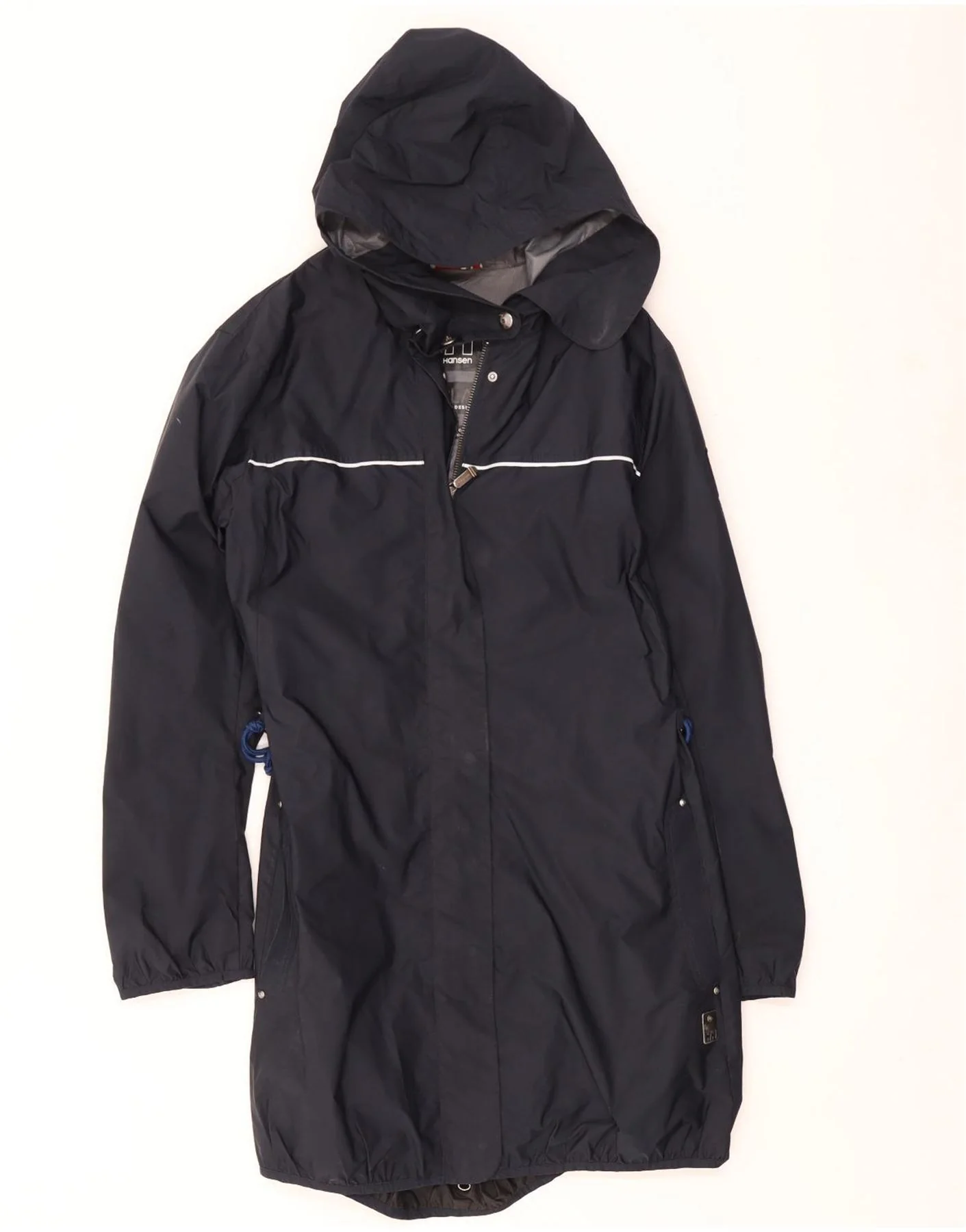 Helly Hansen Womens Hooded Raincoat UK 16 Large Black Polyester