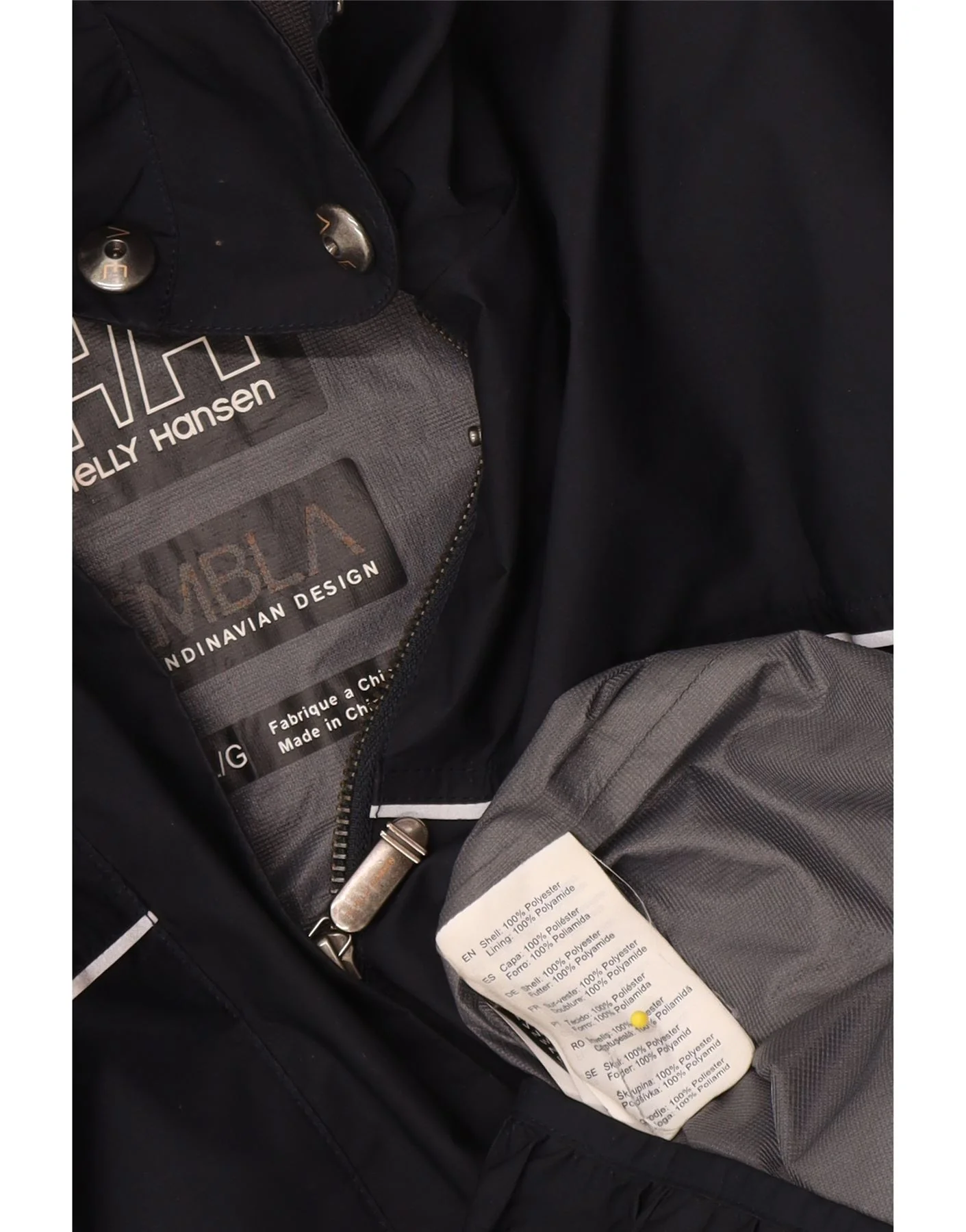 Helly Hansen Womens Hooded Raincoat UK 16 Large Black Polyester - Image 3