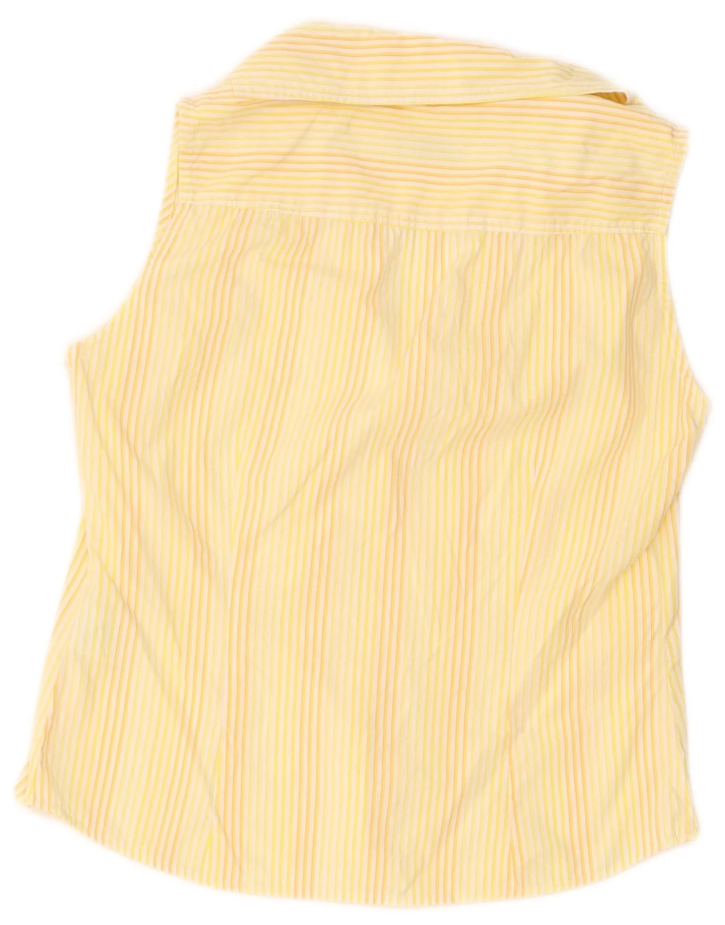 Henry Cottons Womens Sleeveless Shirt IT 42 Medium Yellow Striped - Image 2