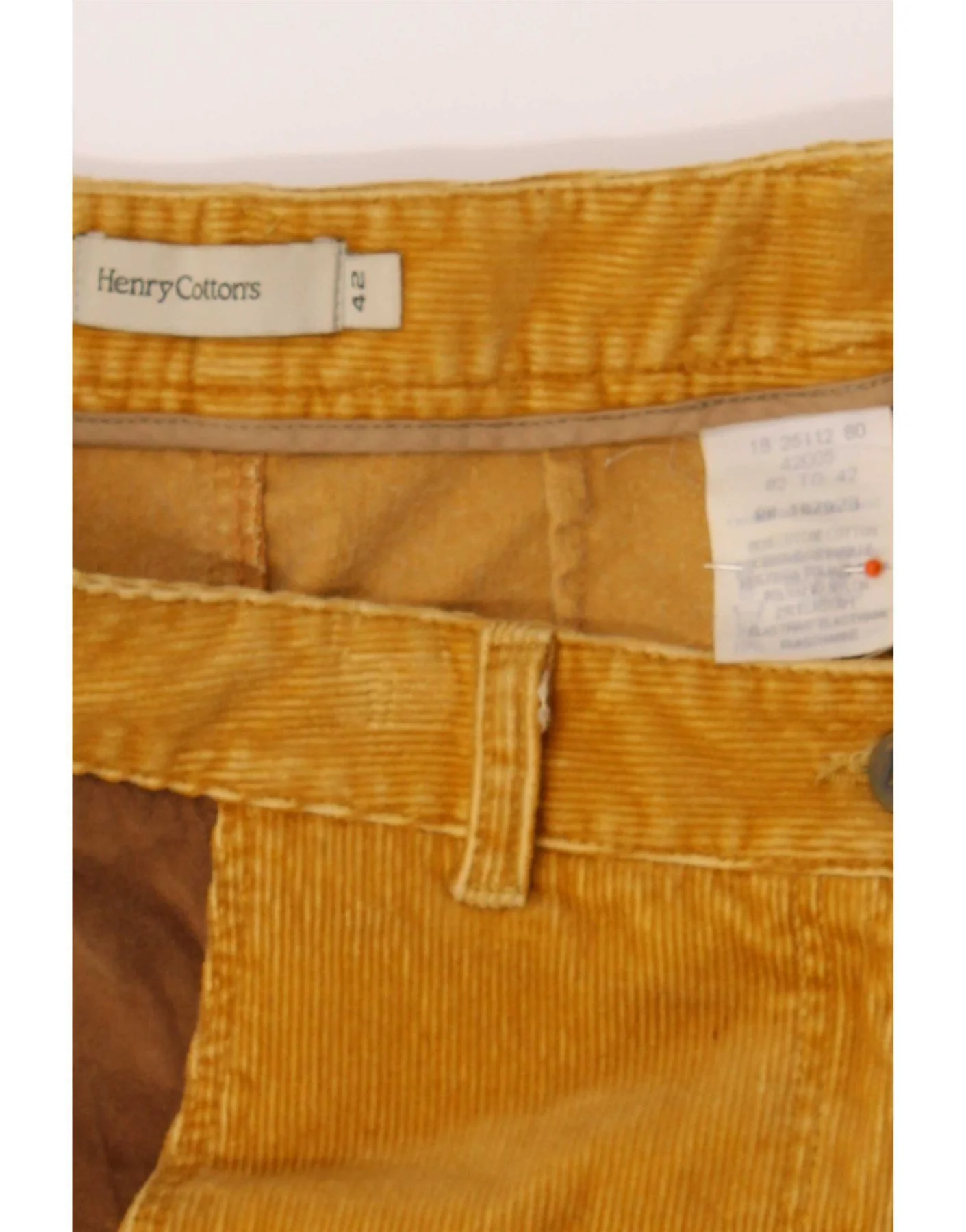 Henry s Womens Corduroy Skirt IT 42 Medium W29 Yellow Colourblock - Image 3