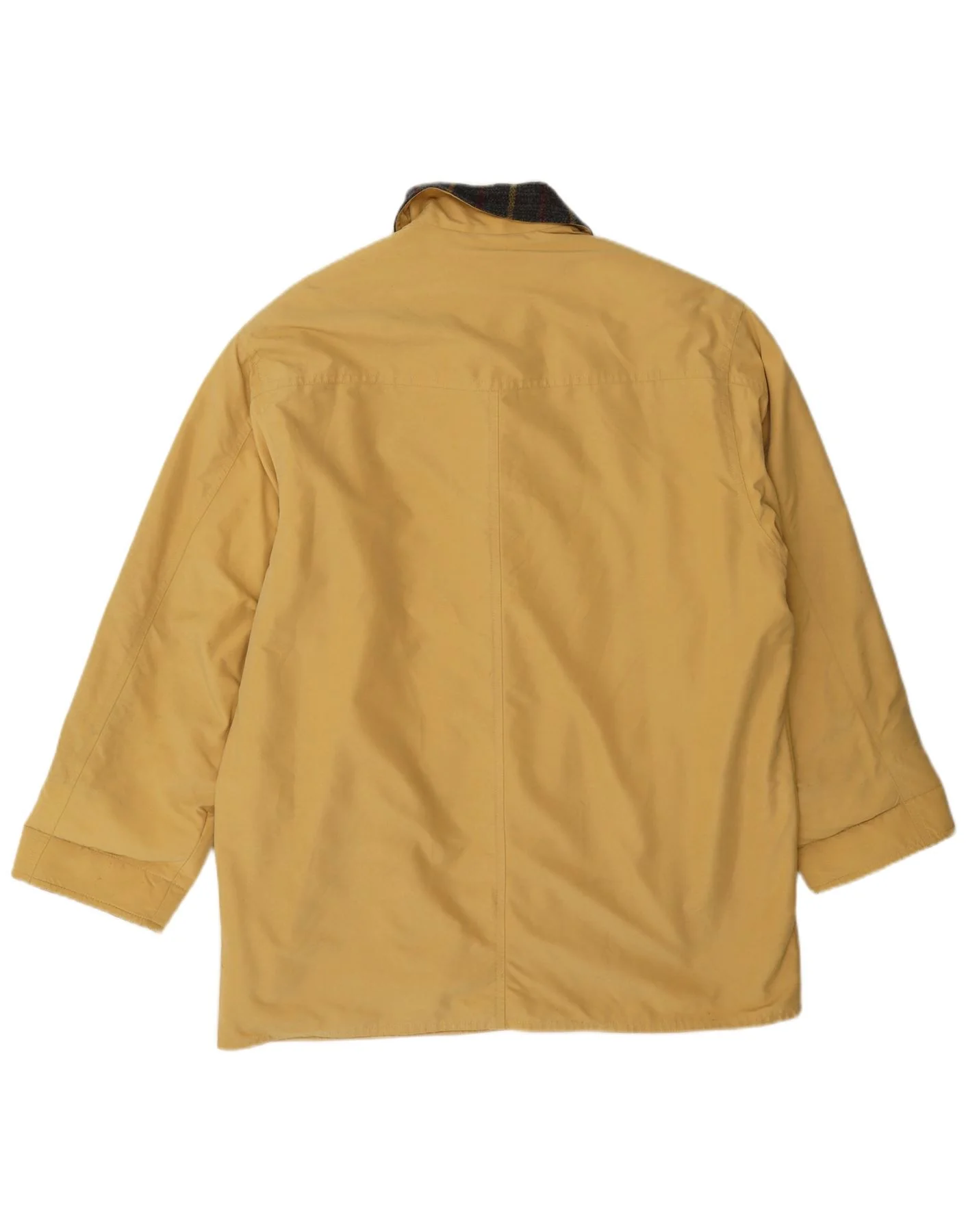 Henry White Womens Overcoat UK 14 Medium Yellow Check Polyester - Image 2