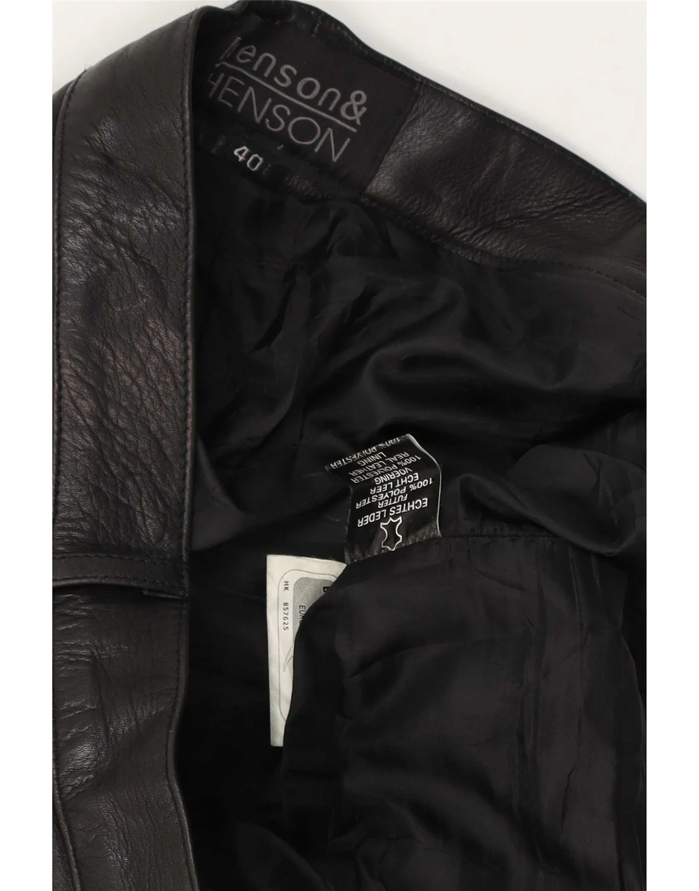 Henson&Henson Mens Straight Leather Trousers W40 L34 Black - Image 3