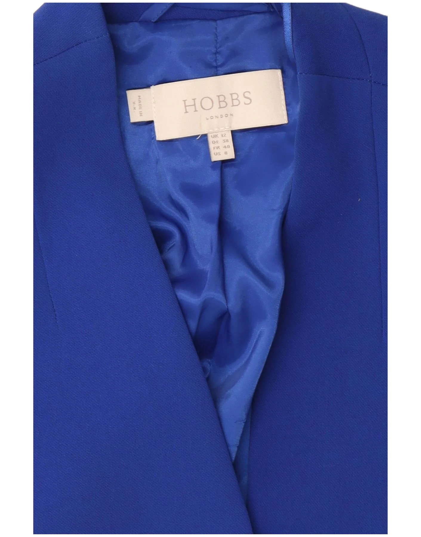 Hobbs Womens 3/4 Sleeve Bolero Jacket UK 12 Medium Blue Polyester - Image 4