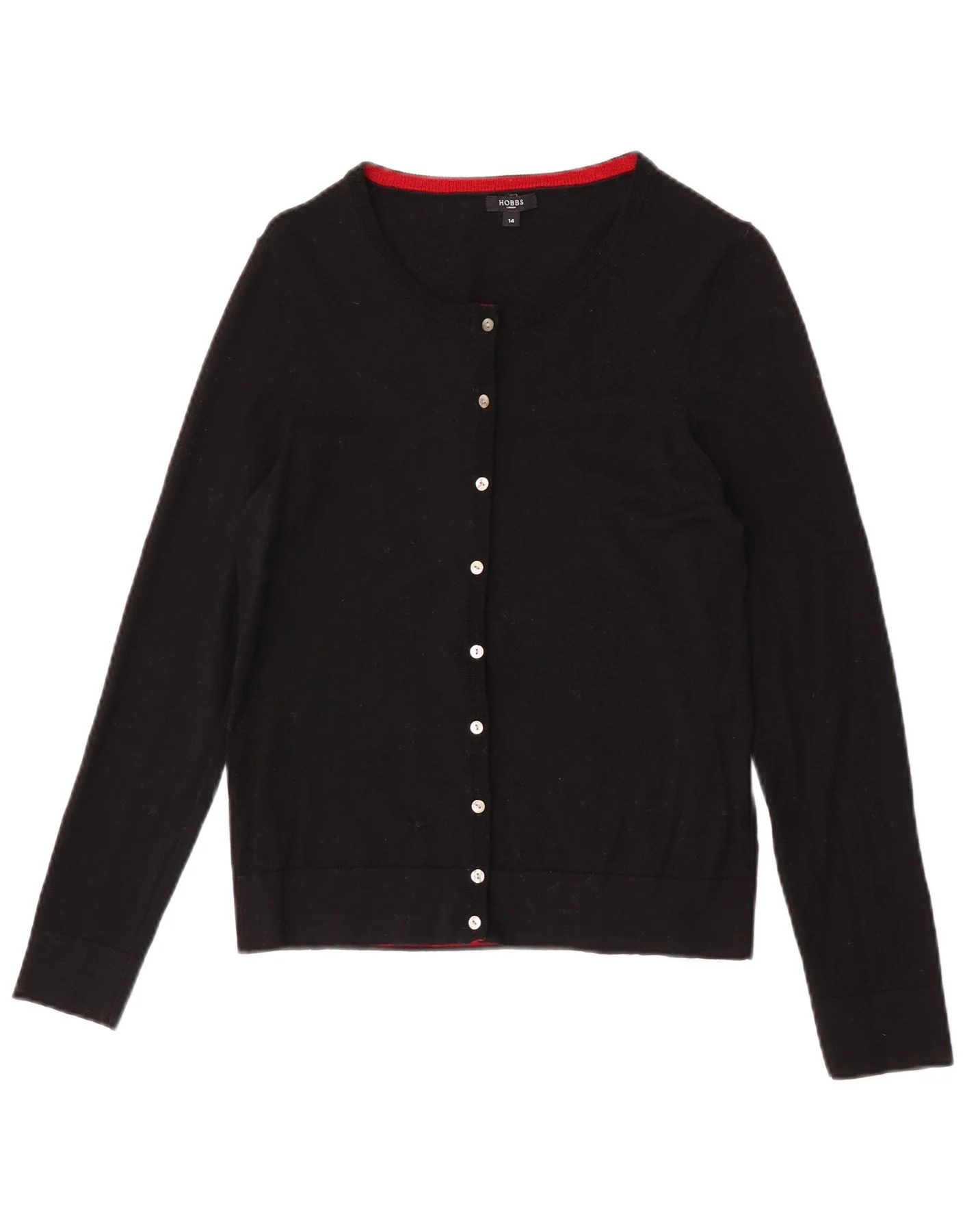 Hobbs Womens Cardigan Sweater UK 14 Medium Black Wool