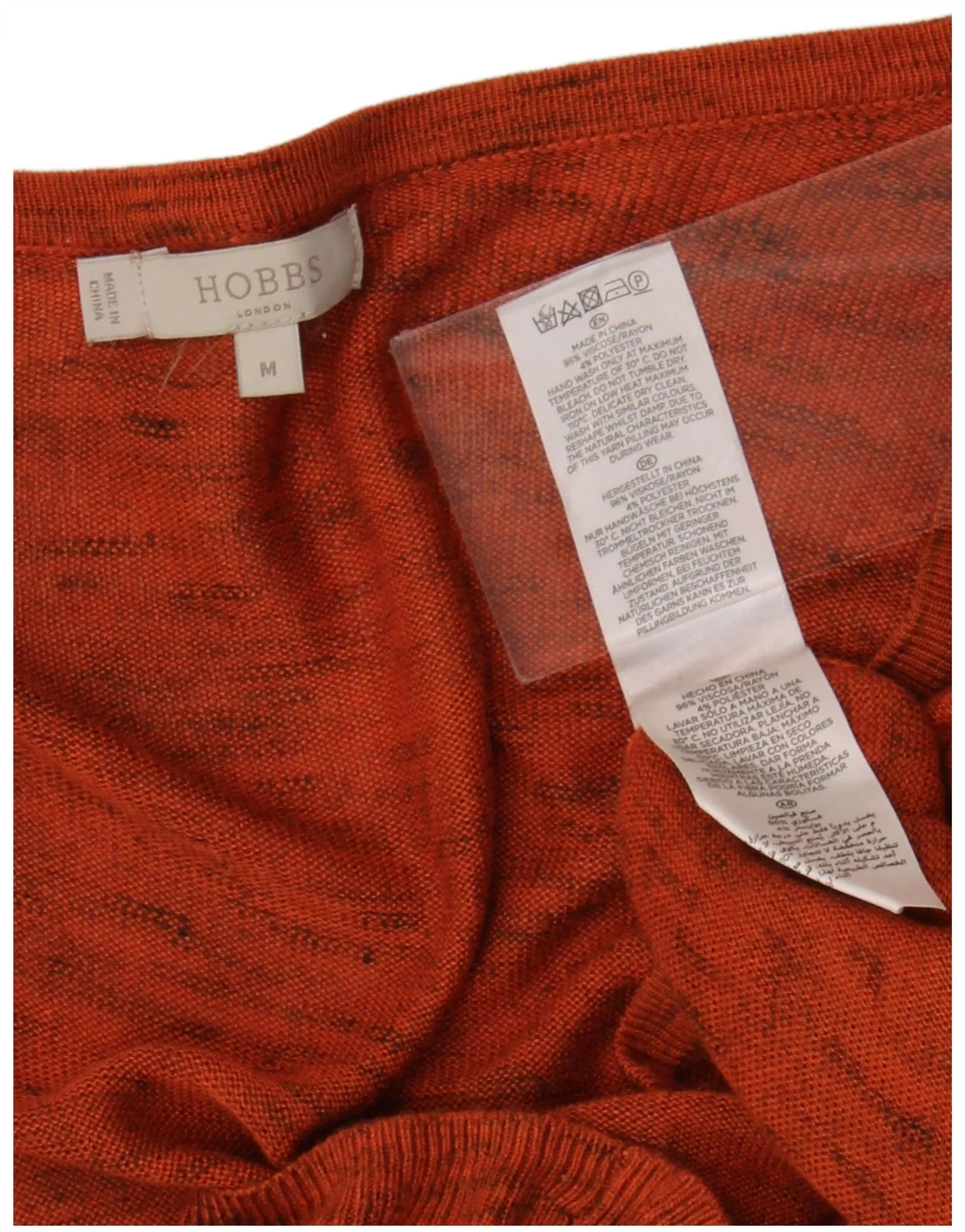 Hobbs Womens Longline Cardigan Sweater UK 12 Medium Brown Flecked Viscose - Image 3