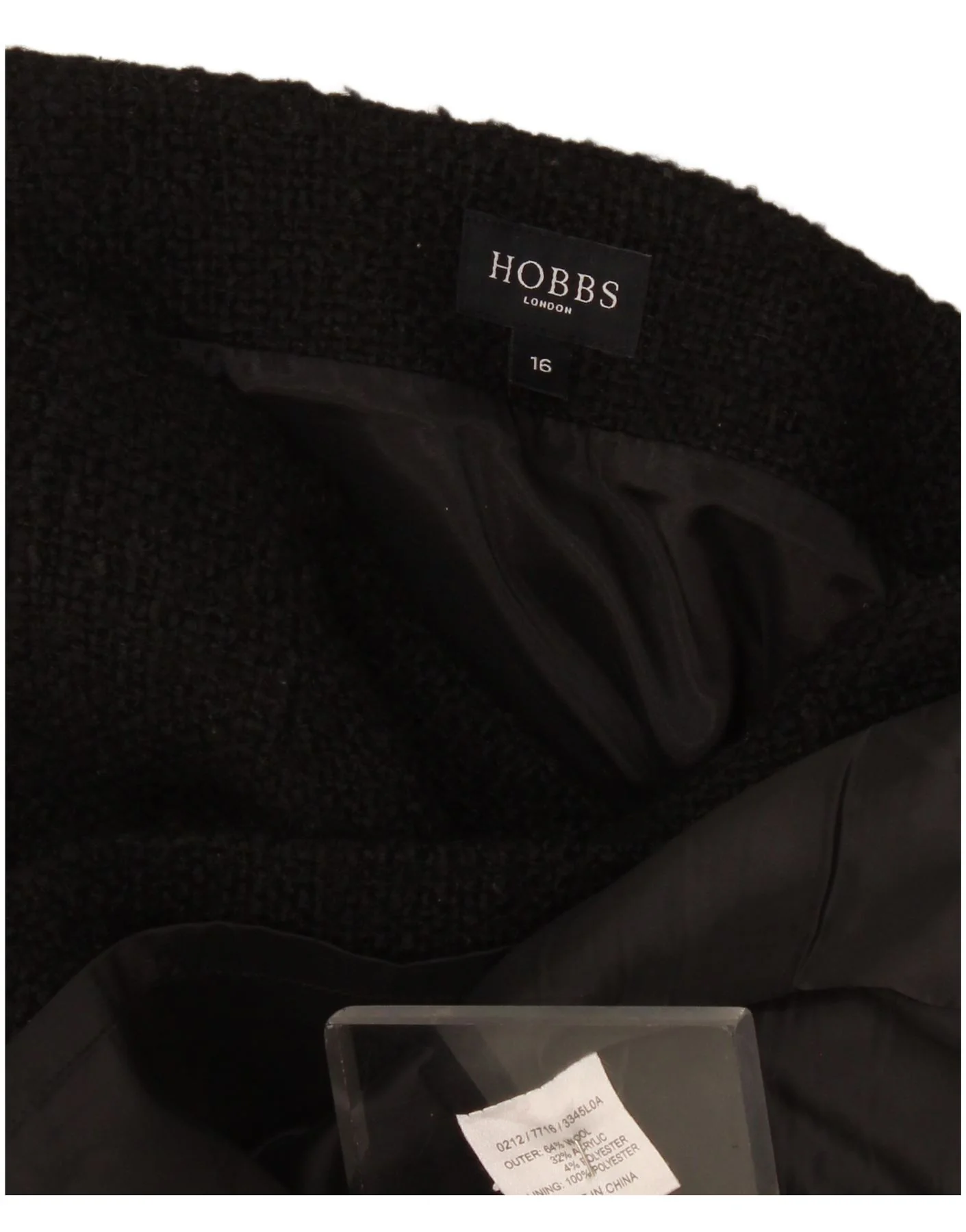 Hobbs Womens Pencil Skirt UK 16 Large W36 Black Wool - Image 4