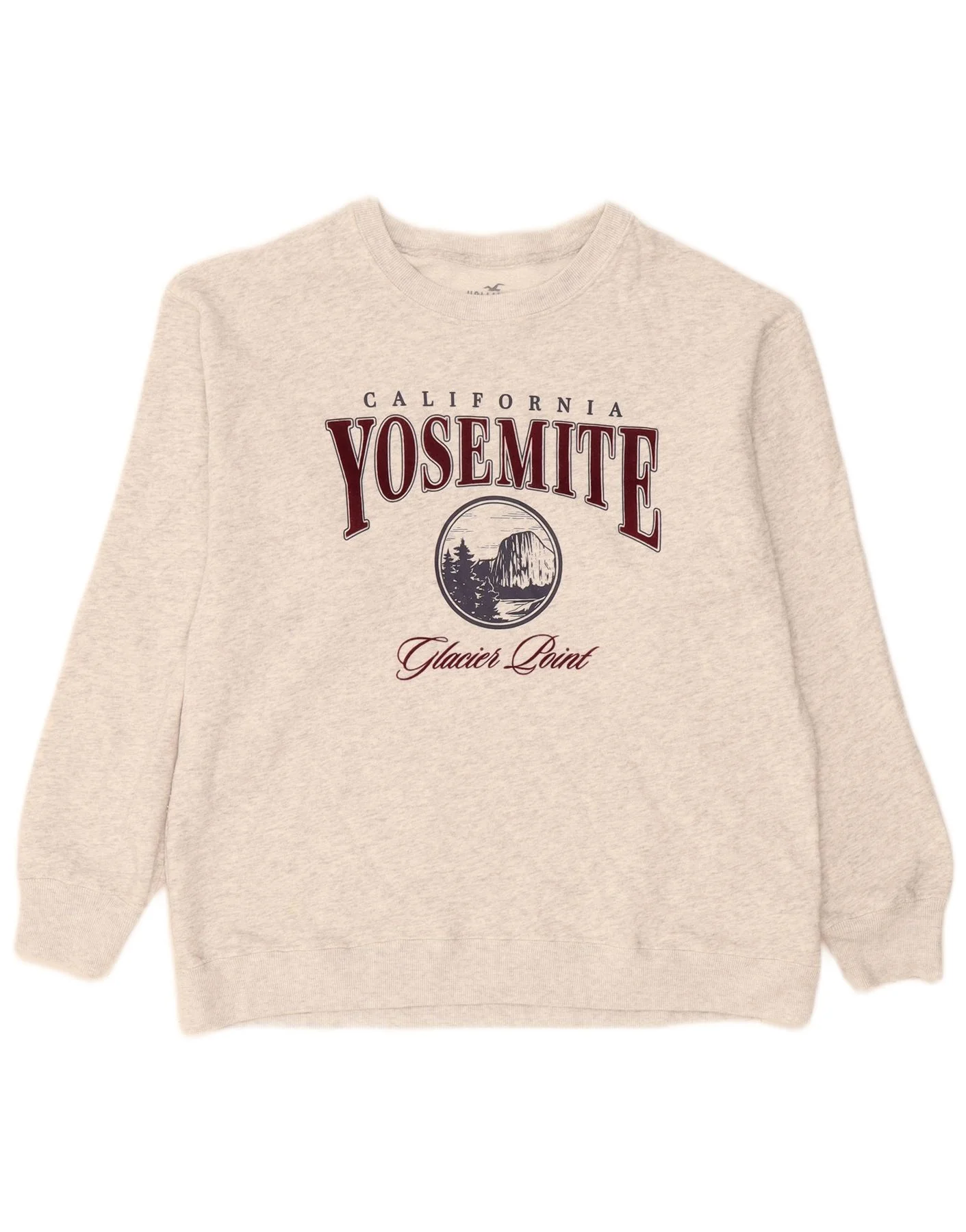 Hollister Mens Graphic Sweatshirt Jumper Small Grey Cotton