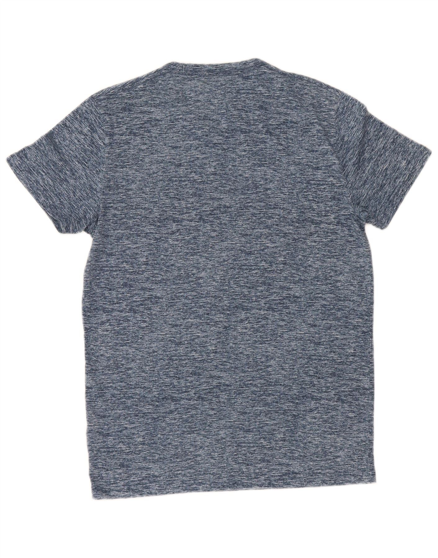 Hollister Mens Graphic T-Shirt Top Small Navy Blue Flecked Cotton - Image 2
