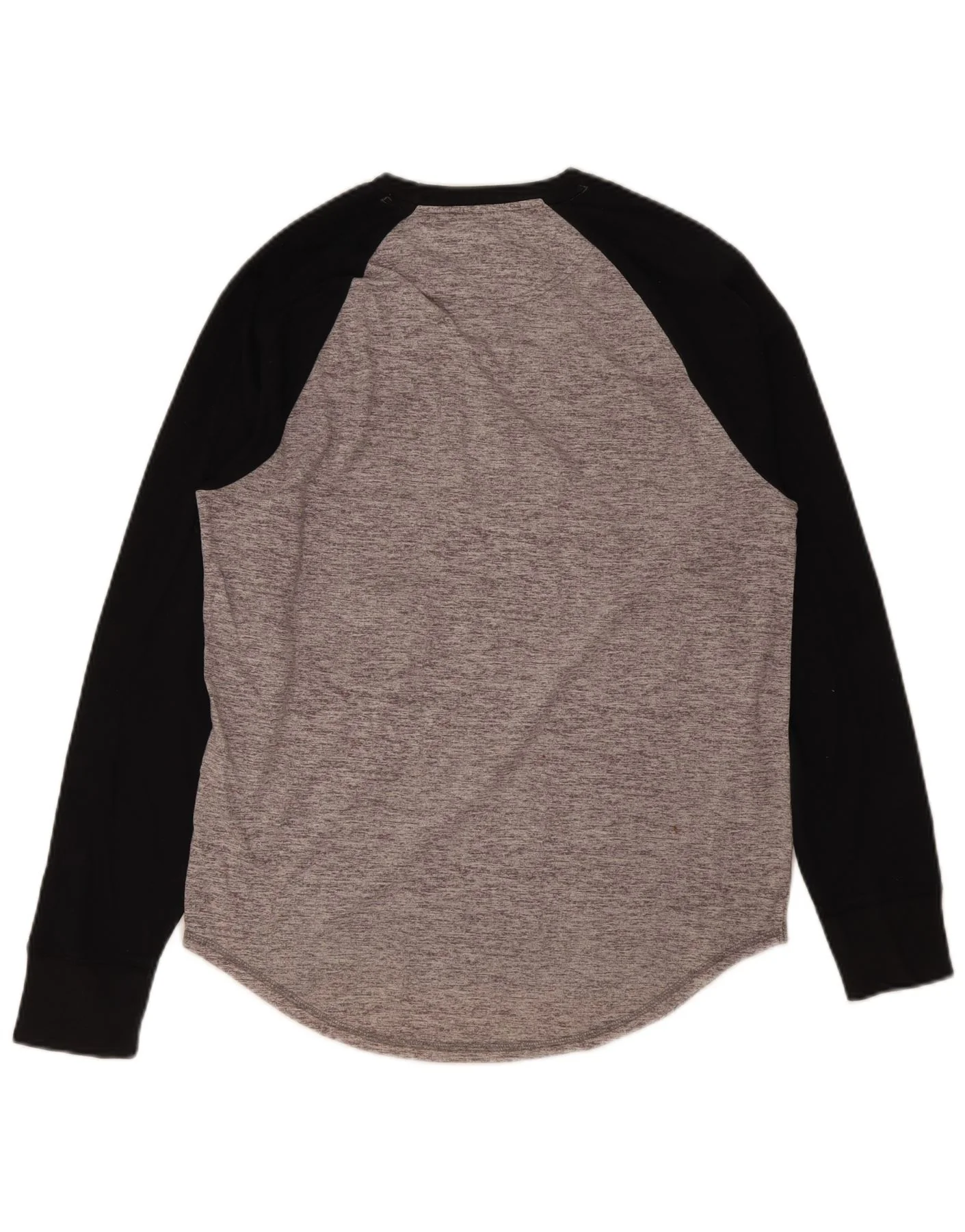 Hollister Mens Graphic Top Long Sleeve Medium Grey Colourblock Cotton - Image 2
