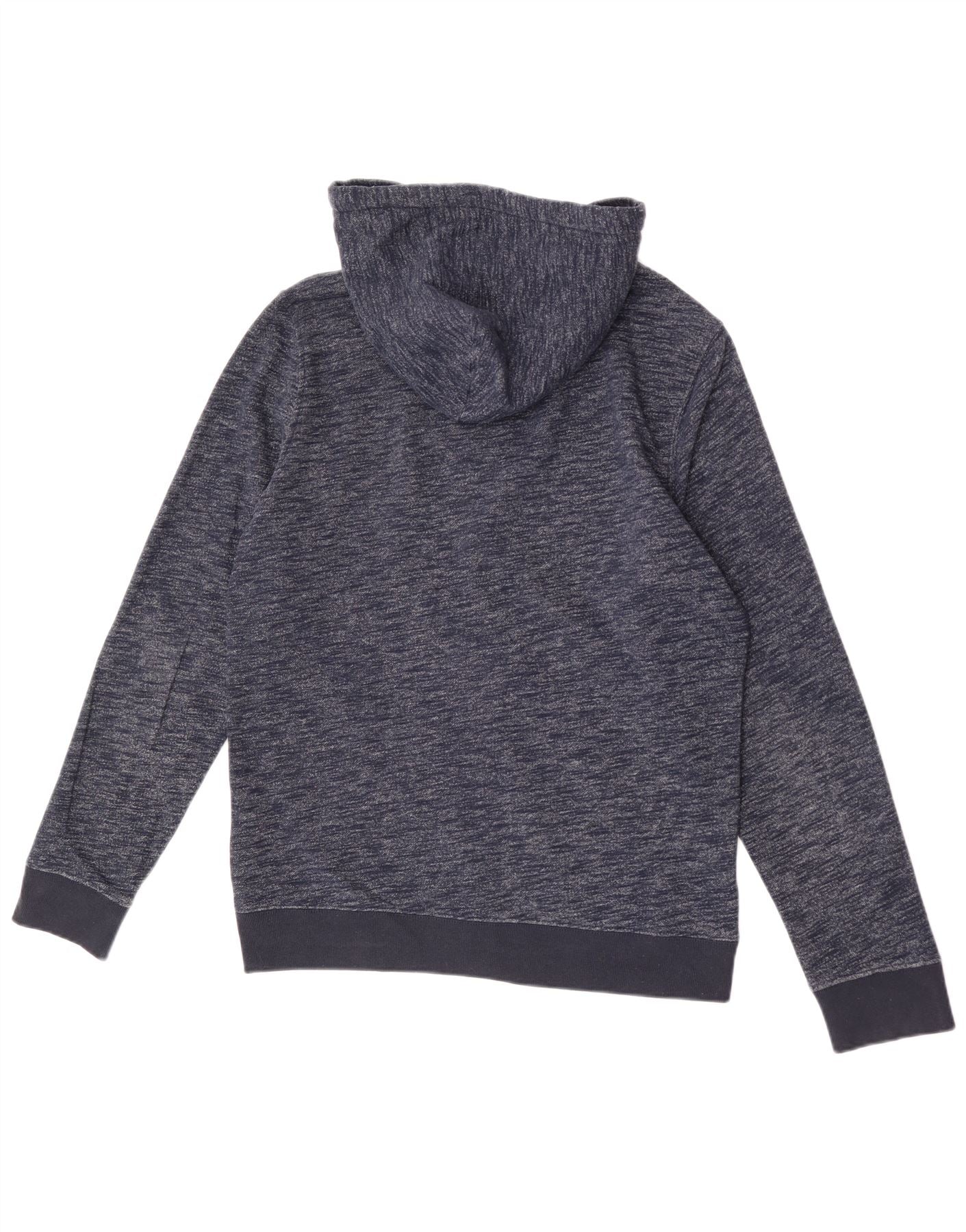 Hollister Mens Graphic Zip Hoodie Sweater Medium Navy Blue Flecked - Image 2