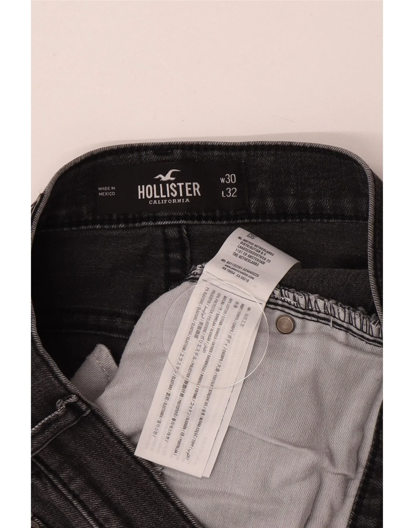 Hollister Mens Super Skinny Jeans W30 L32 Grey Cotton - Image 5