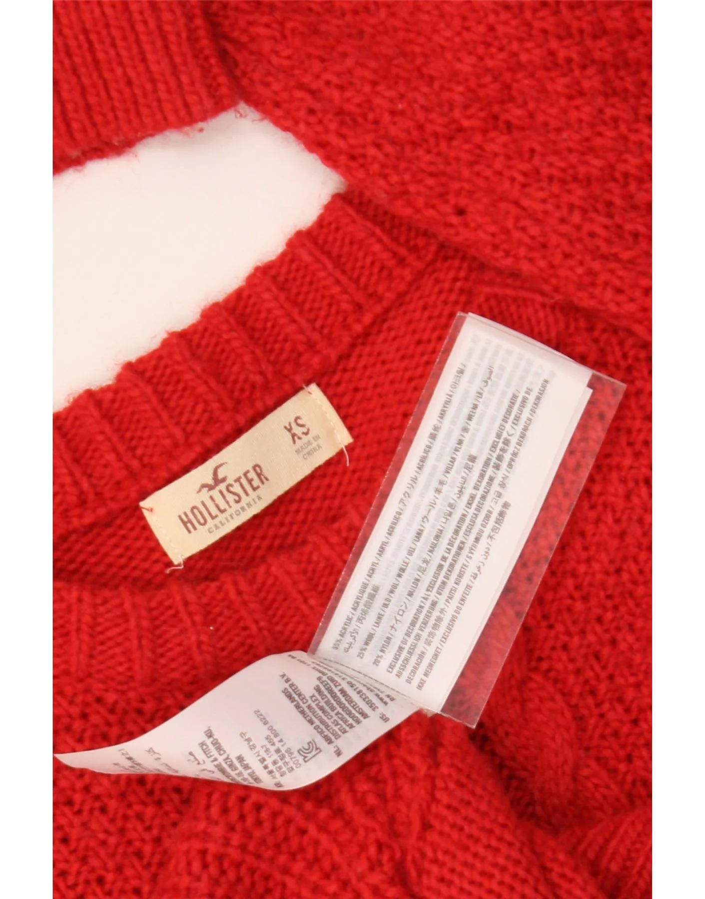 Hollister Womens Boat Neck Jumper Sweater UK 6 XS Red Acrylic - Image 5