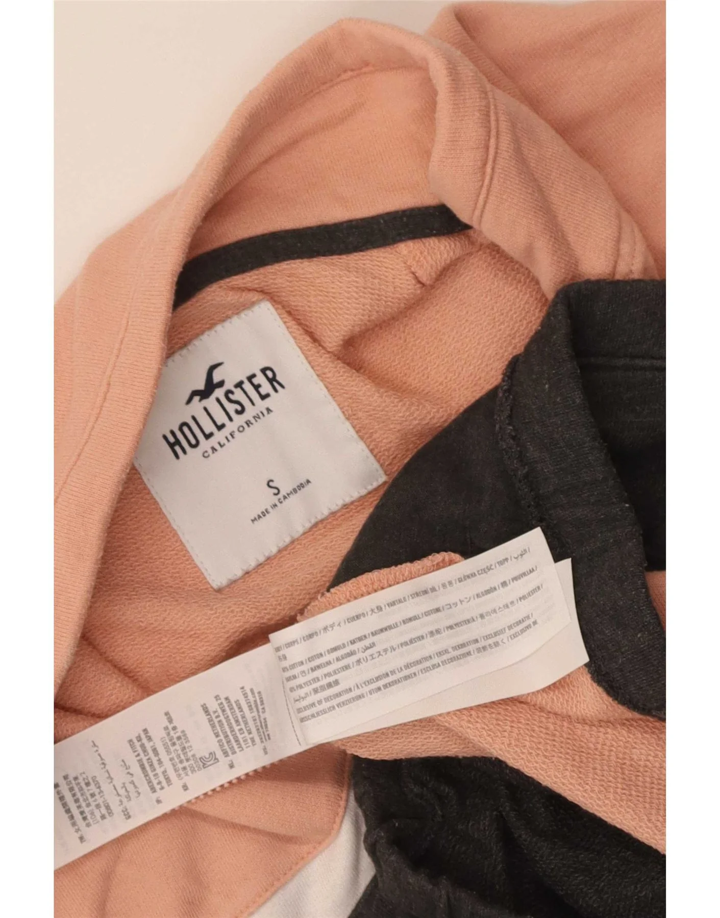 Hollister Womens Crop Tracksuit Top Jacket UK 10 Small Pink Colourblock - Image 3