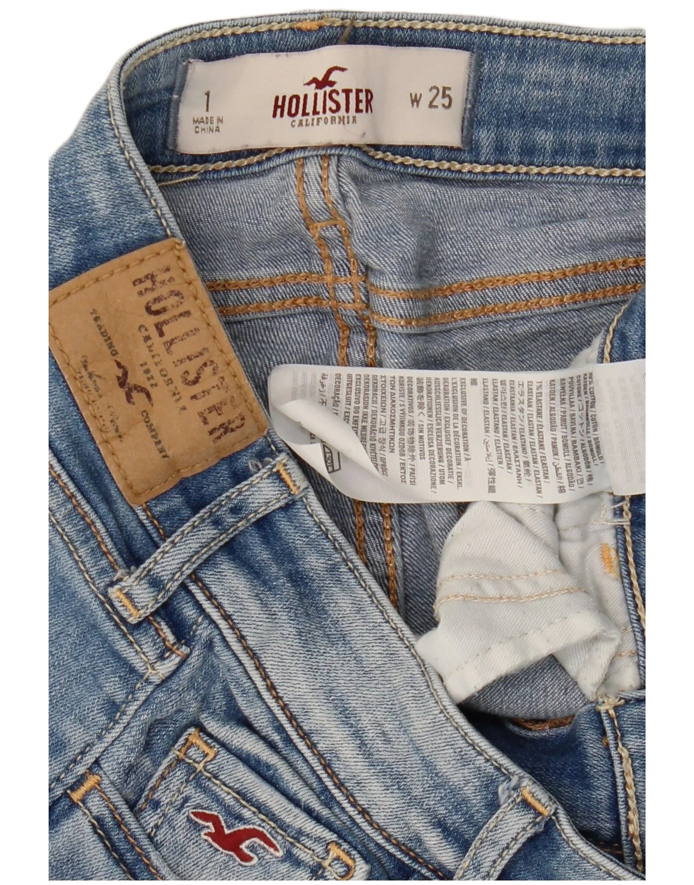 Hollister Womens Distressed Skinny Jeans US 1 XS W25 L31 Blue Cotton - Image 3
