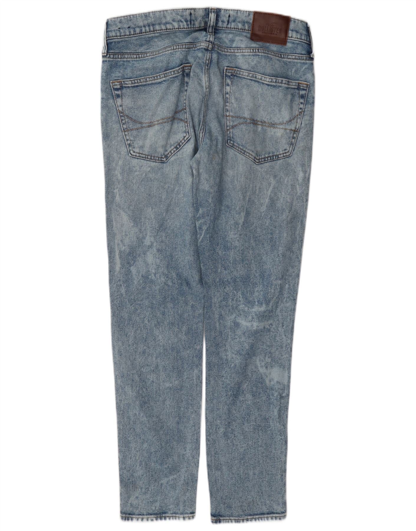 Hollister Womens Distressed Super Skinny Jeans W32 L30 Blue Cotton - Image 2