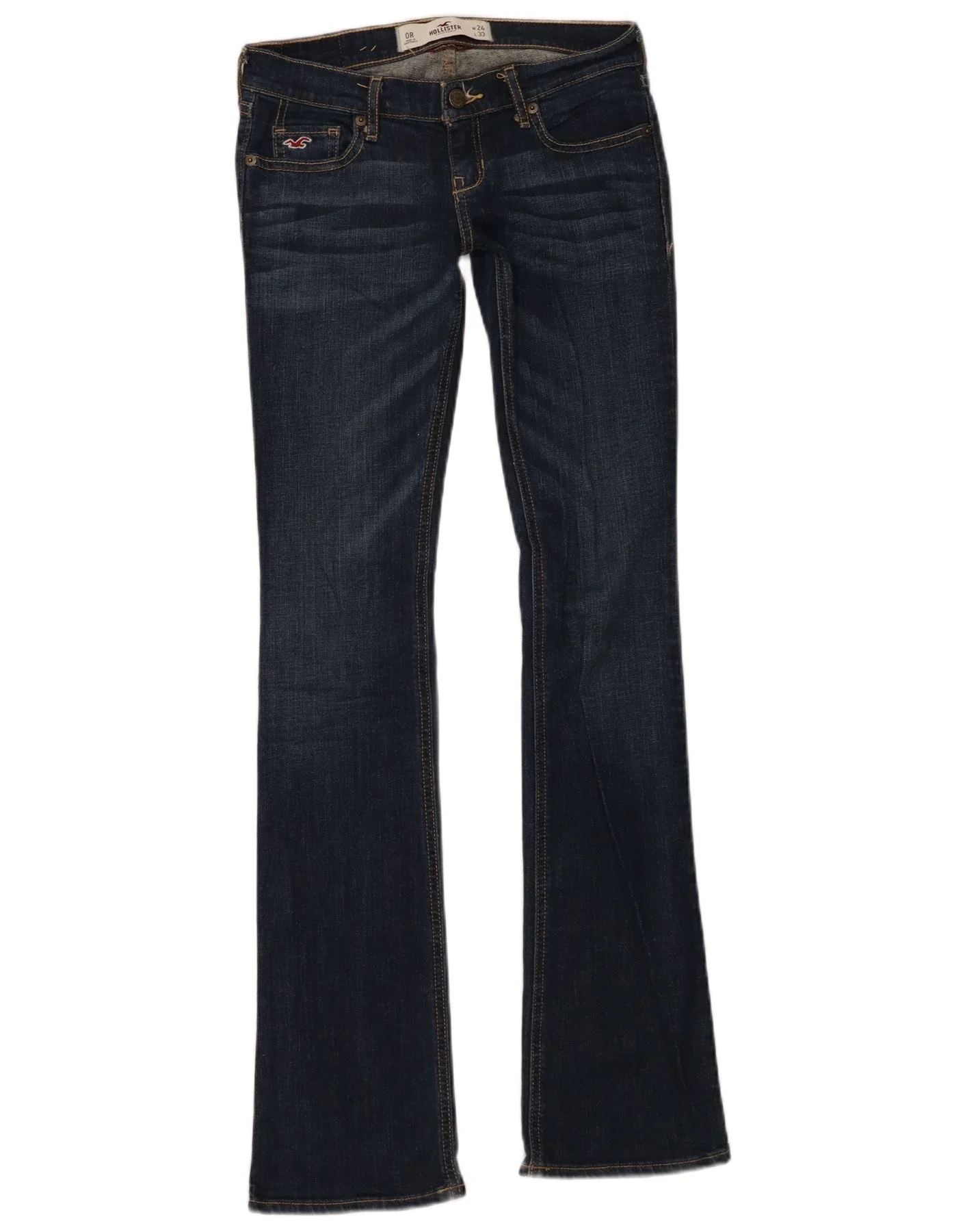 Hollister Womens Flared Jeans US 4 XS W24 L33 Navy Blue Cotton