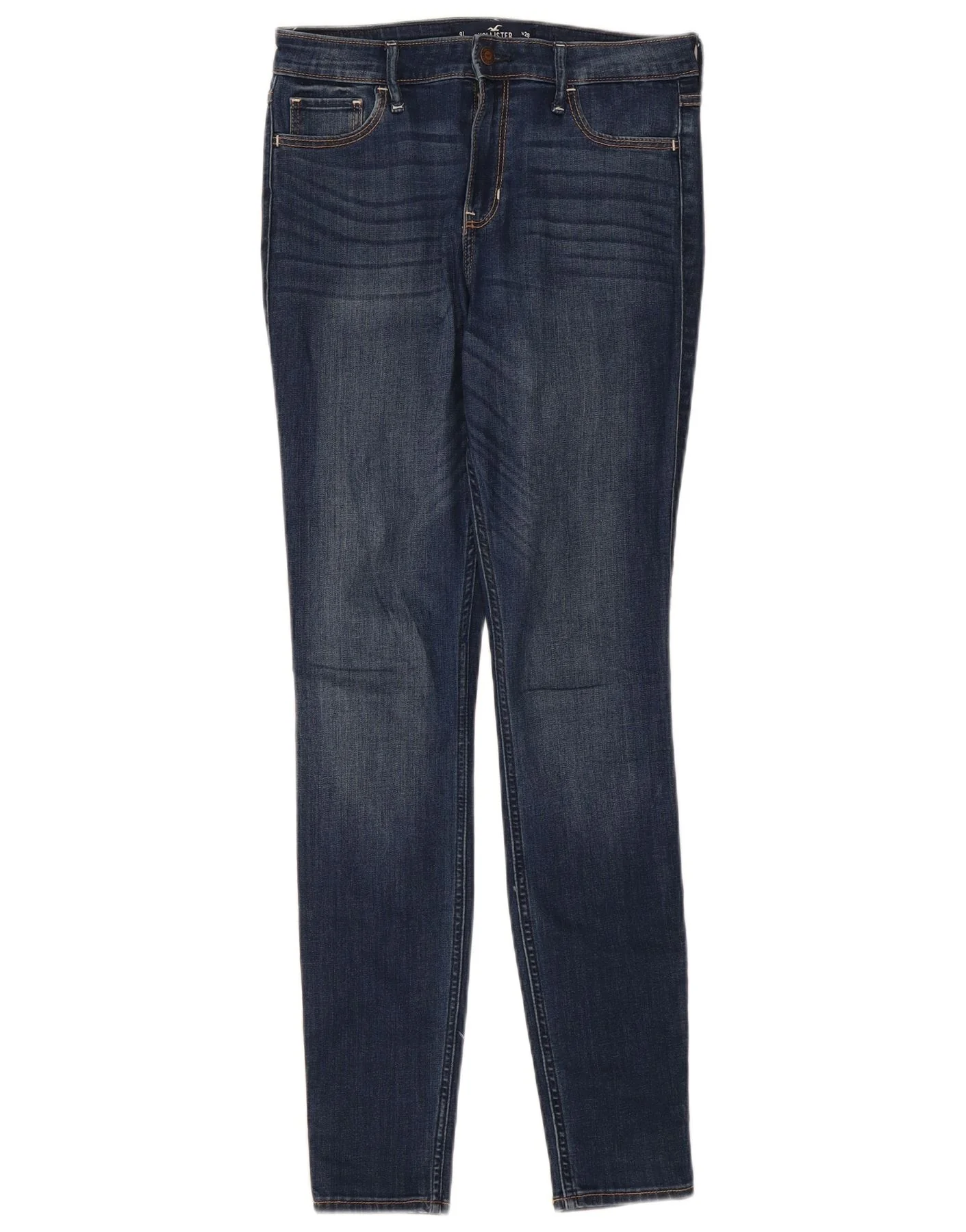 Hollister Womens High Rise Super Skinny Jeans W29 L32 Blue Cotton