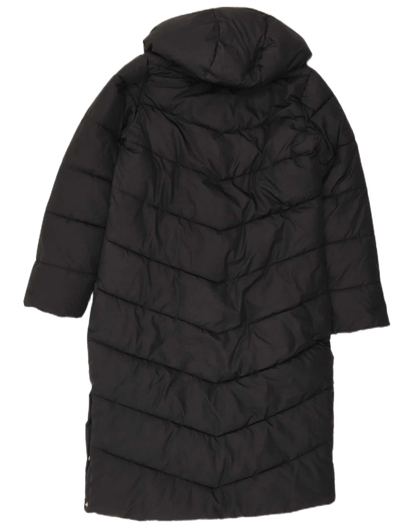 Hollister Womens Hooded Padded Coat UK 14 Medium Black Colourblock - Image 2