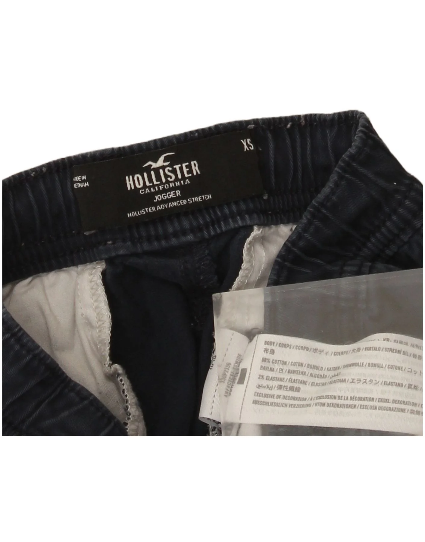 Hollister Womens Joggers Chino Trousers XS W25 L27 Navy Blue Cotton - Image 3