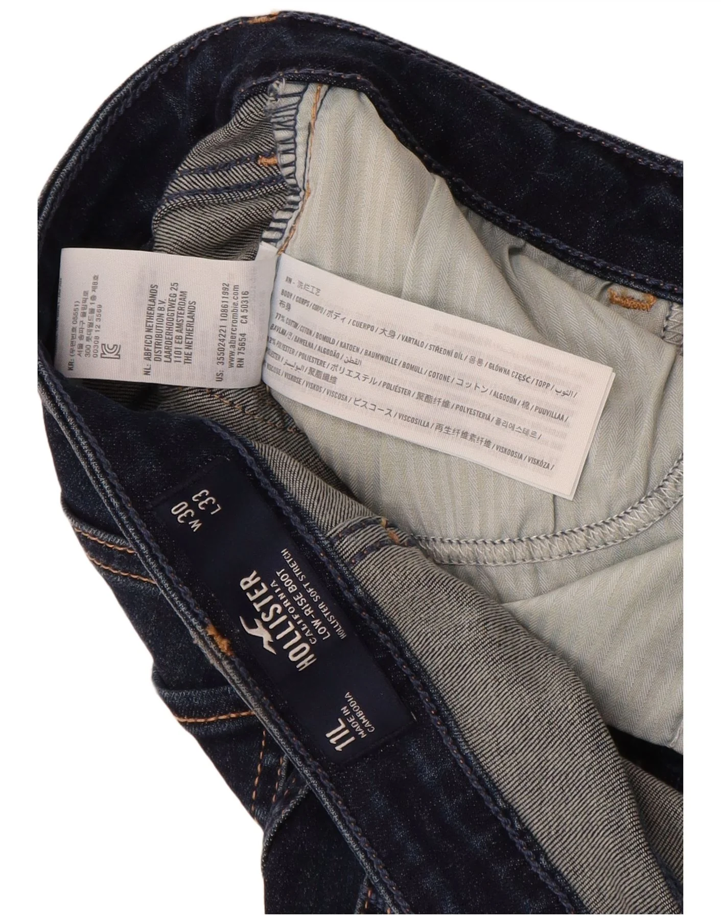 Hollister Womens Low Waist Bootcut Jeans US 12 Large W30 L33 Navy Blue - Image 3