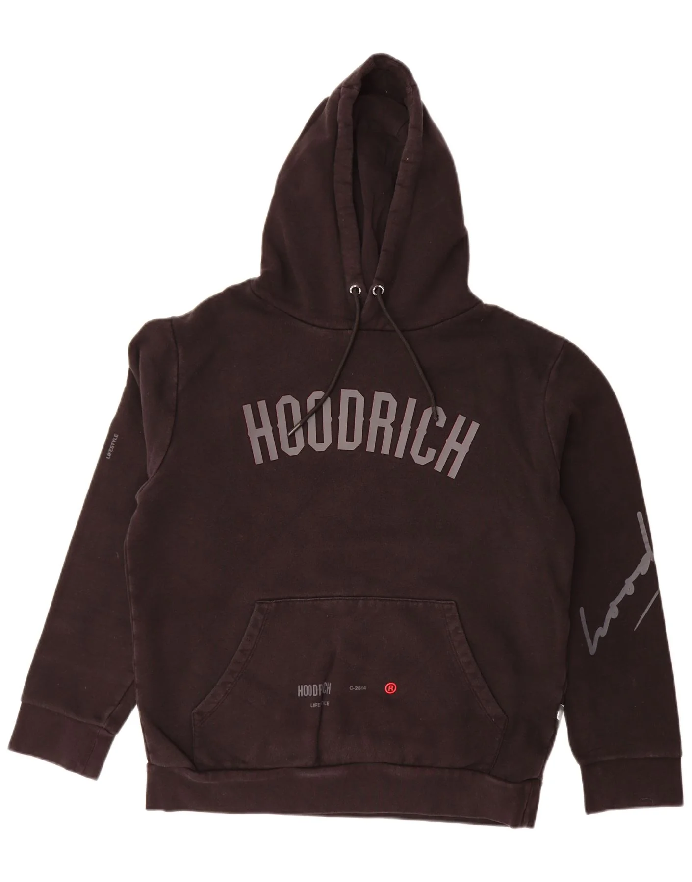 Hoodrich Mens Graphic Hoodie Jumper Large Black Cotton