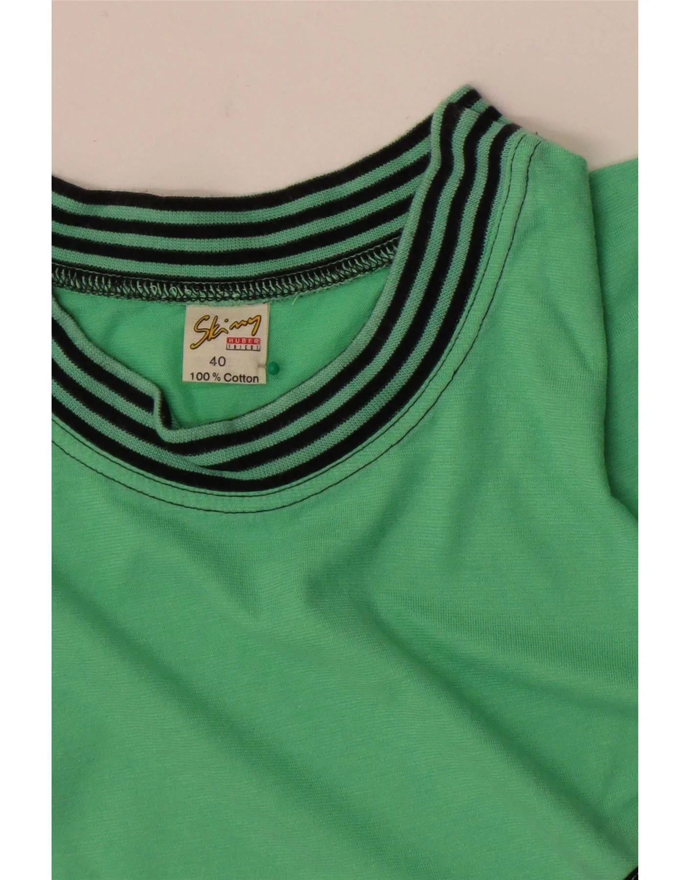 Huber Womens Sweatshirt Jumper EU 40 Medium Green Colourblock Retro - Image 3