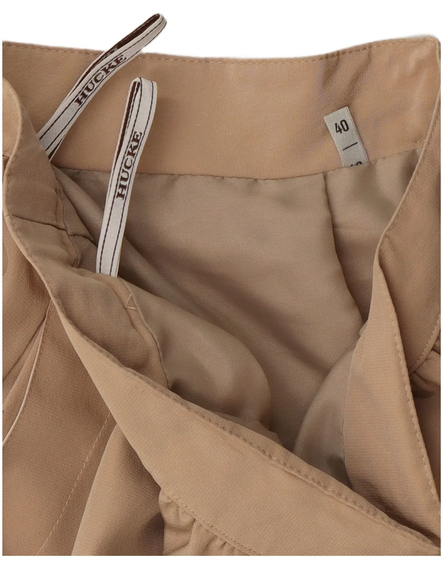 Hucke Womens High Waist A-Line Skirt EU 40 Medium W27 Beige - Image 4