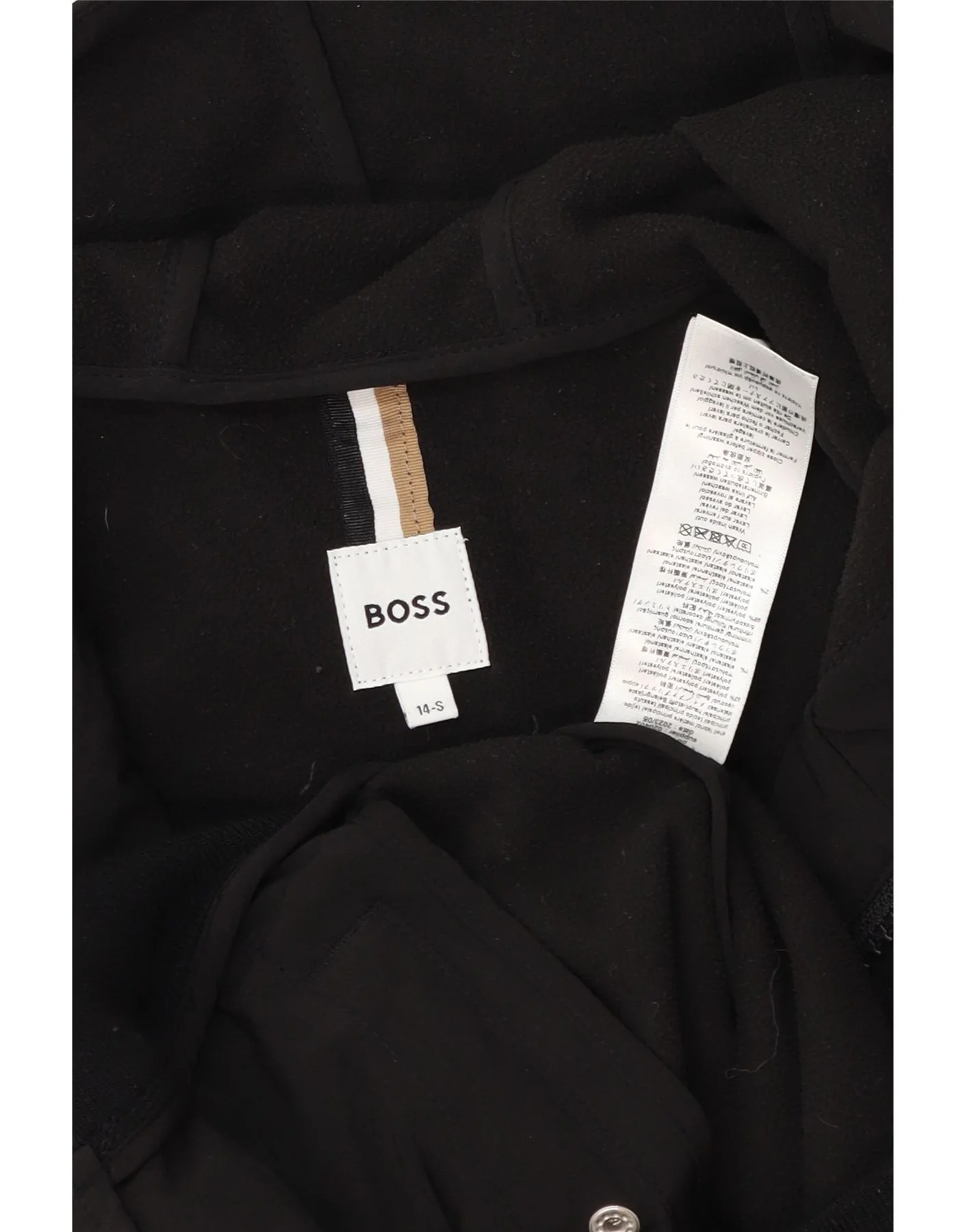 Hugo Boss Boys Hooded Bomber Jacket 13-14 Years Small Black Striped - Image 4