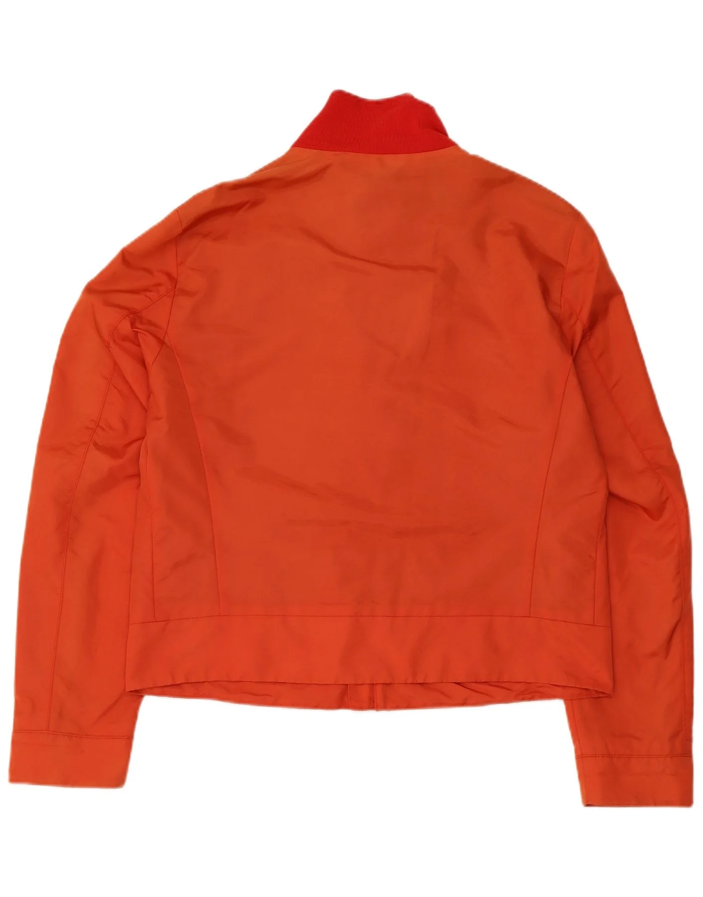 Hugo Boss Mens Crop Bomber Jacket EU 52 XL Orange Polyamide - Image 2