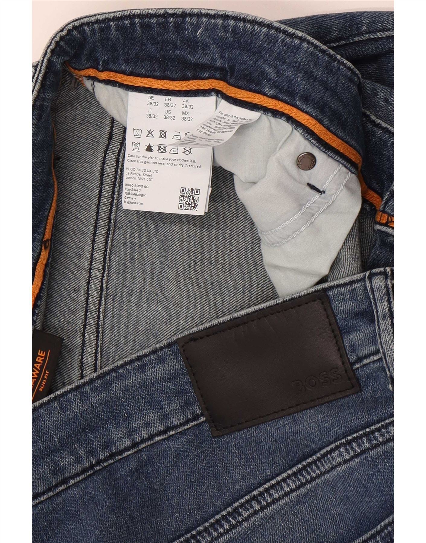 Hugo Boss Mens Delaware Slim Jeans W38 L32 Blue Cotton - Image 4
