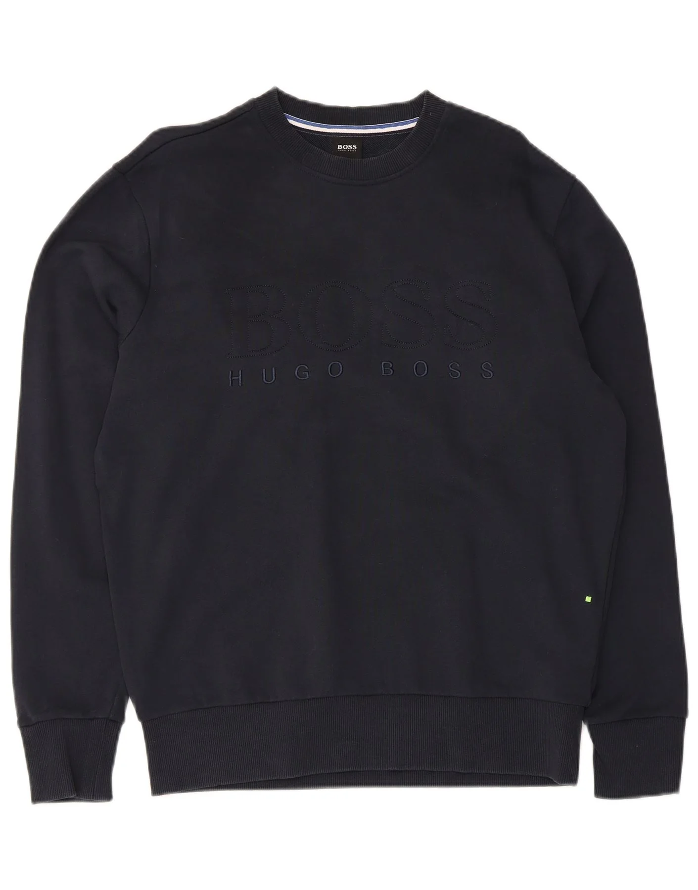 Hugo Boss Mens Graphic Sweatshirt Jumper Medium Navy Blue Cotton
