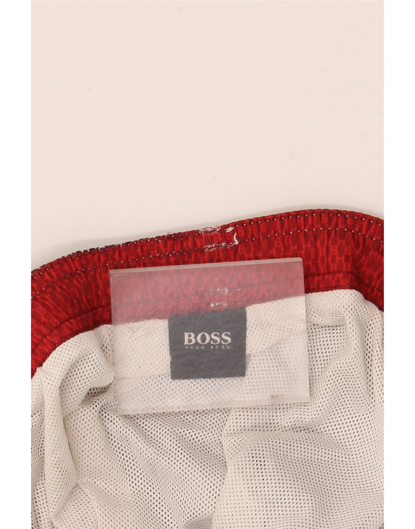 Hugo Boss Mens Graphic Swimming Shorts Medium Navy Blue Geometric Polyester - Image 4
