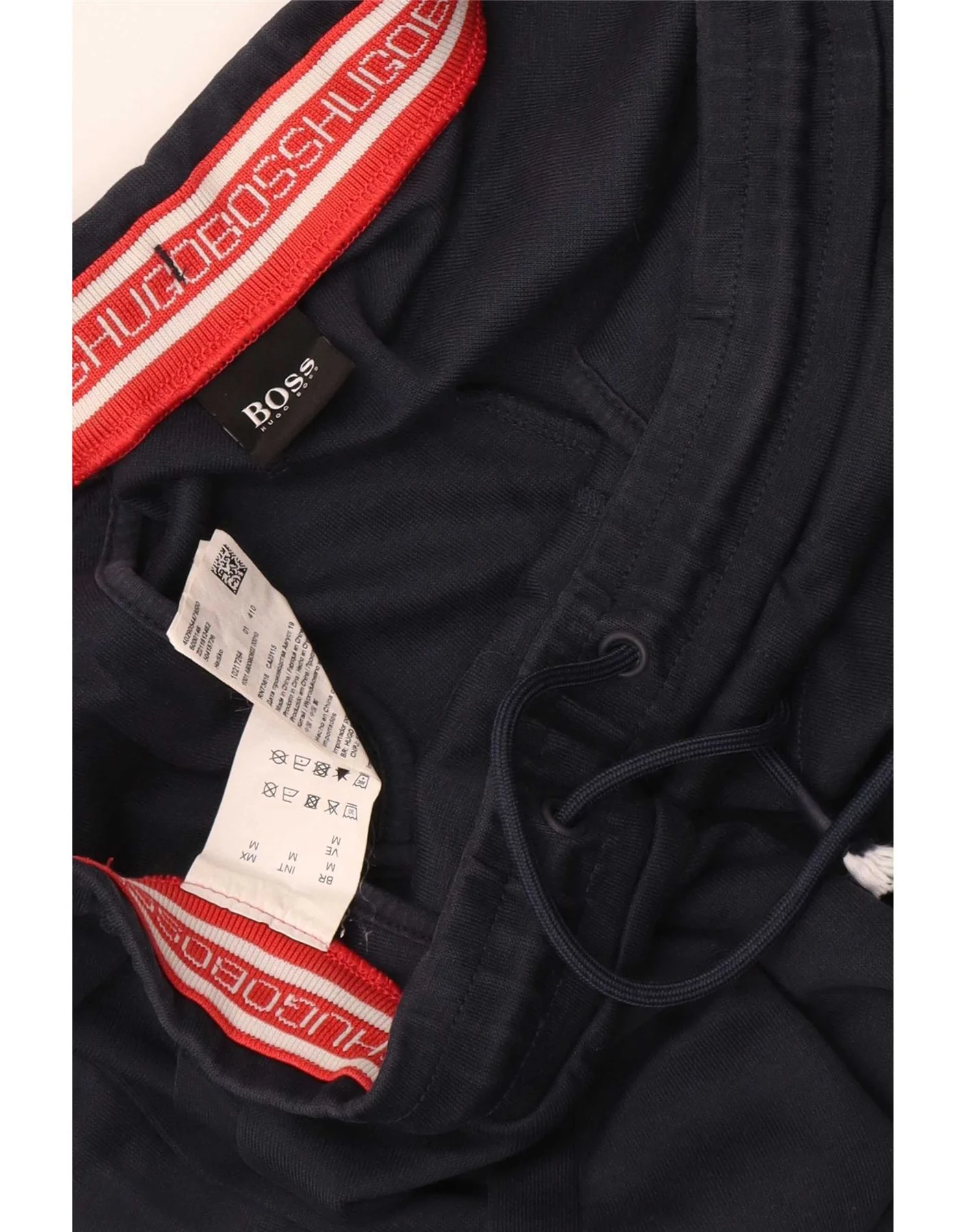 Hugo Boss Mens Graphic Tracksuit Trousers Joggers Medium Navy Blue Cotton - Image 4