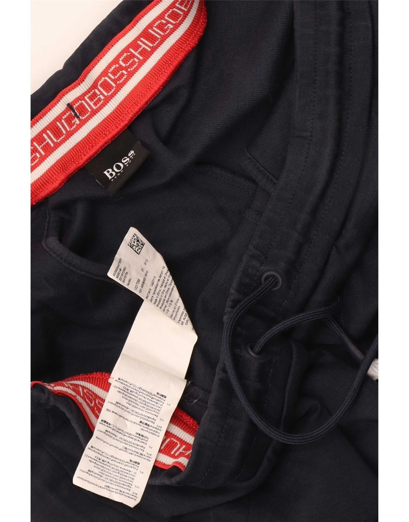 Hugo Boss Mens Graphic Tracksuit Trousers Joggers Medium Navy Blue Cotton - Image 5
