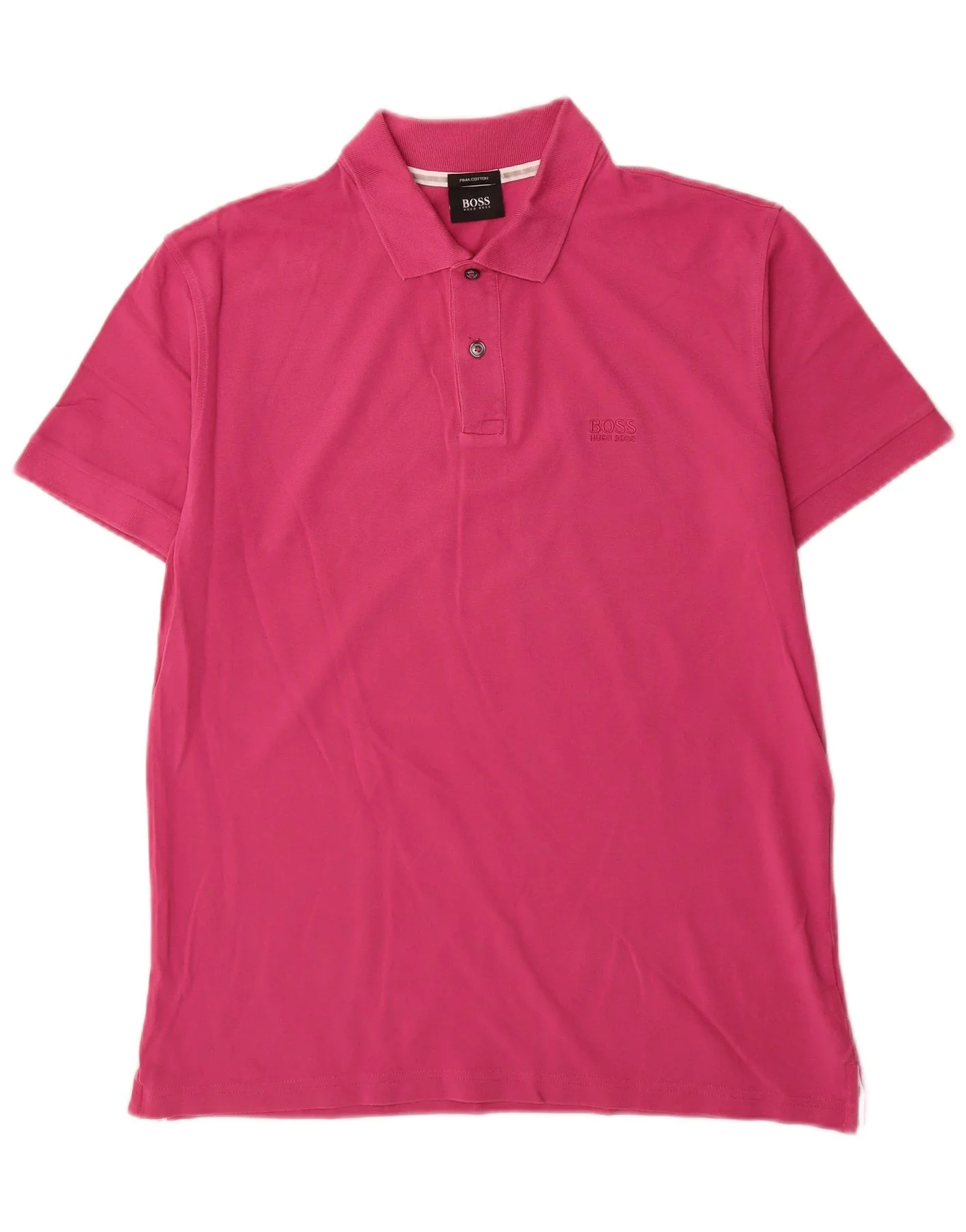 Hugo Boss Mens Polo Shirt Large Pink Cotton