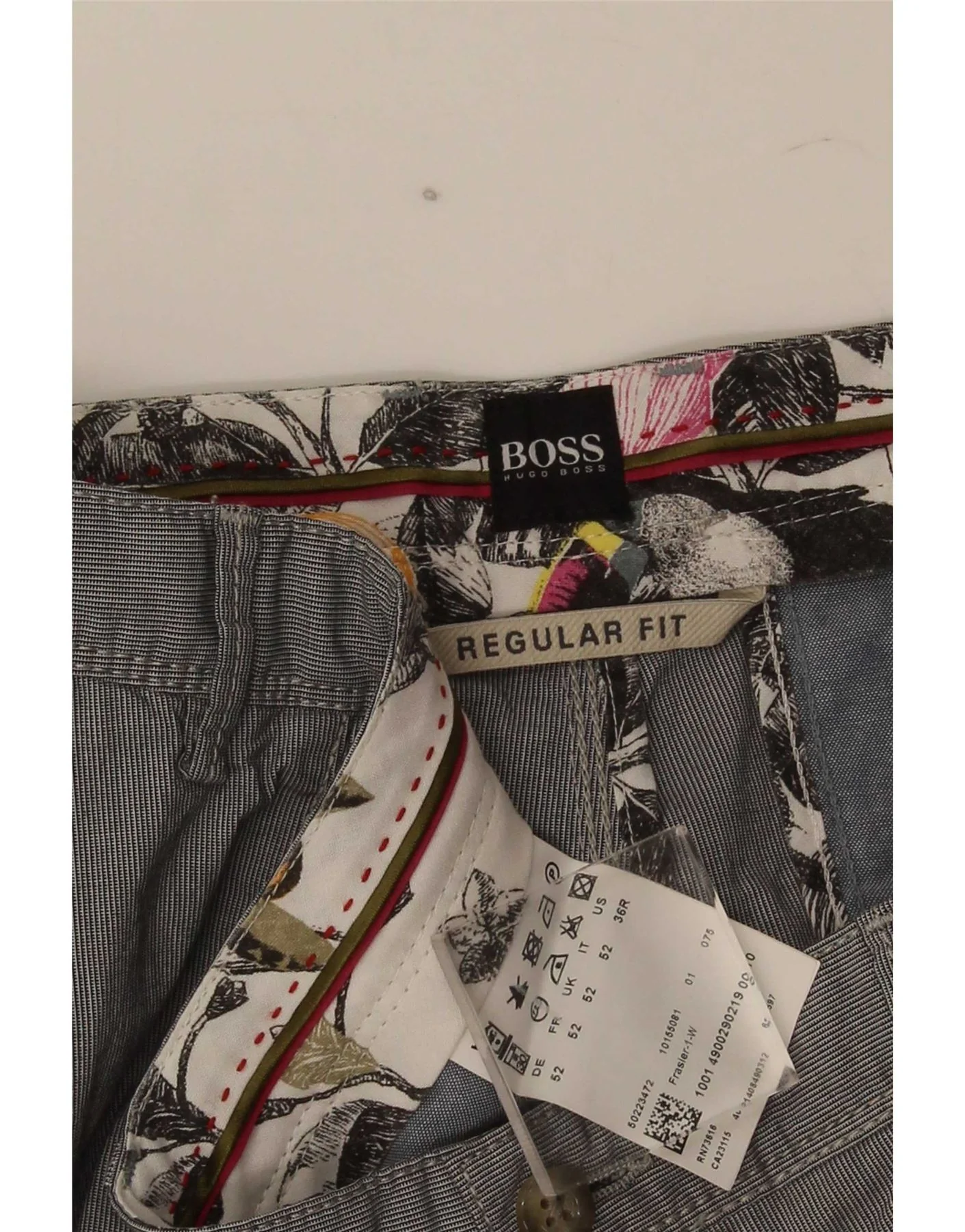 Hugo Boss Mens Regular Fit Chino Trousers IT 52 XL W38 L32 Grey Pinstripe - Image 4
