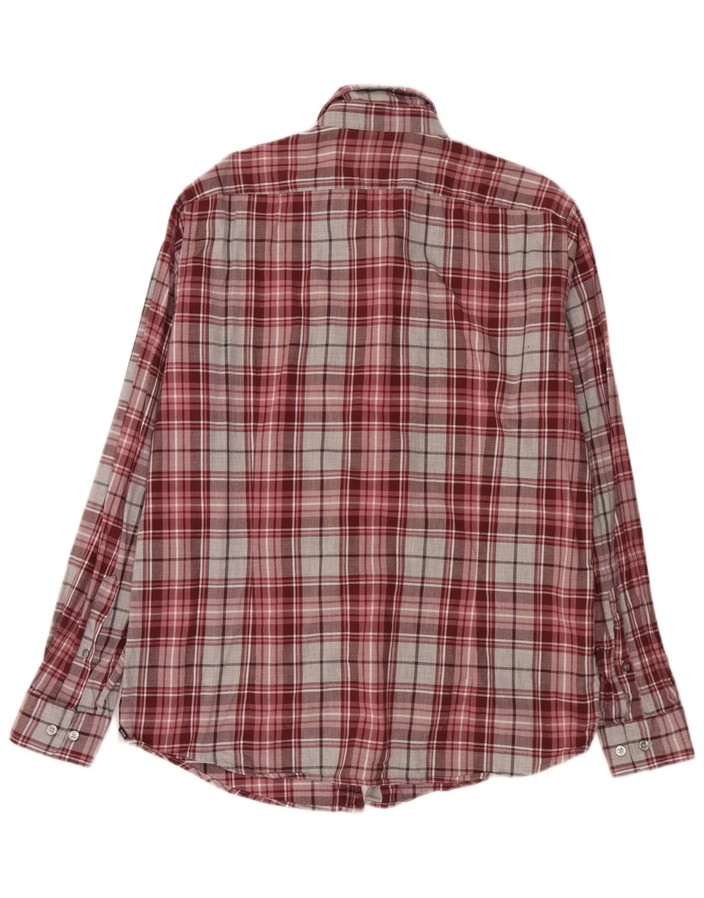 Hugo Boss Mens Regular Fit Flannel Shirt Large Purple Plaid Cotton - Image 2