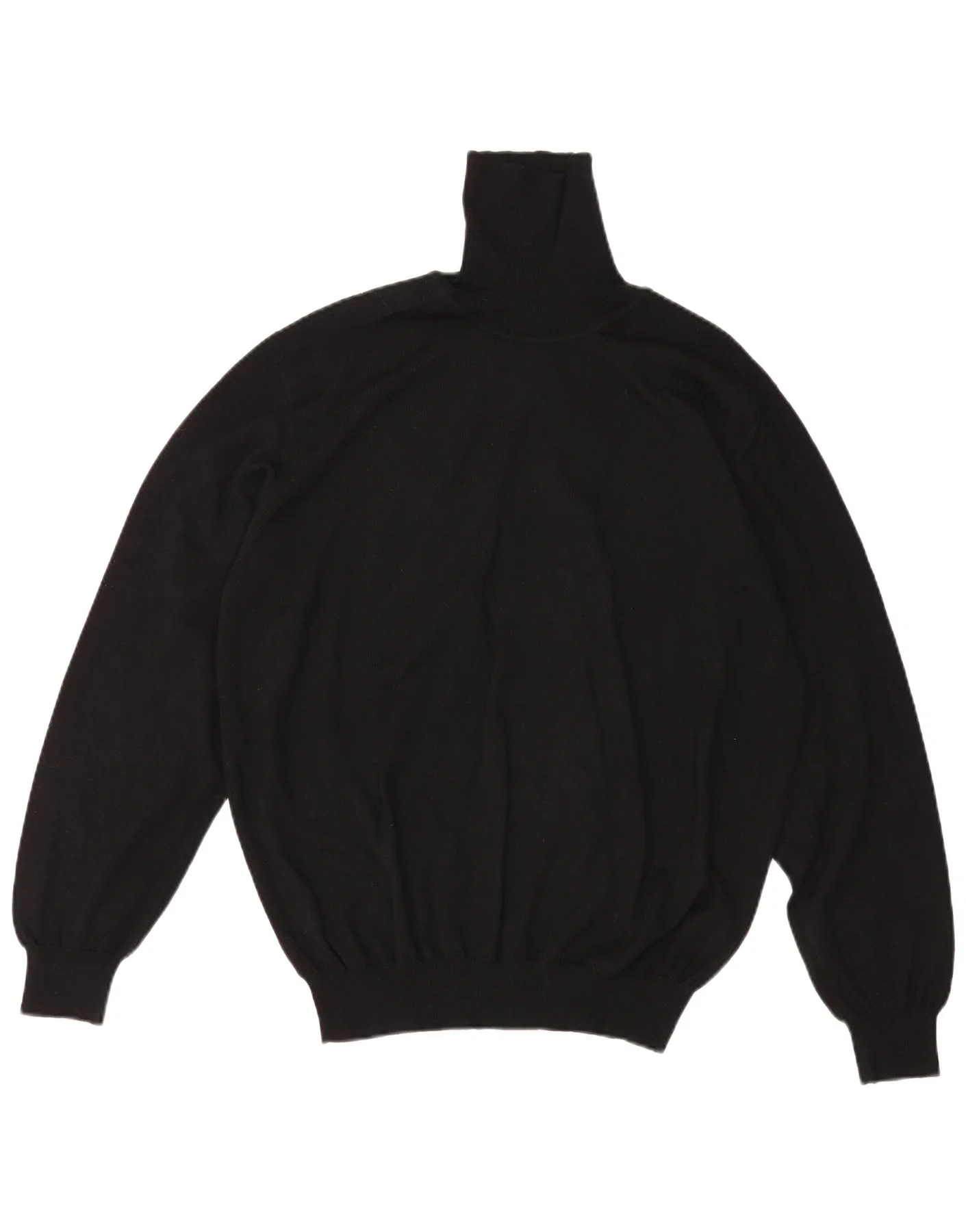 Hugo Boss Mens Roll Neck Jumper Sweater 2XL Black Wool