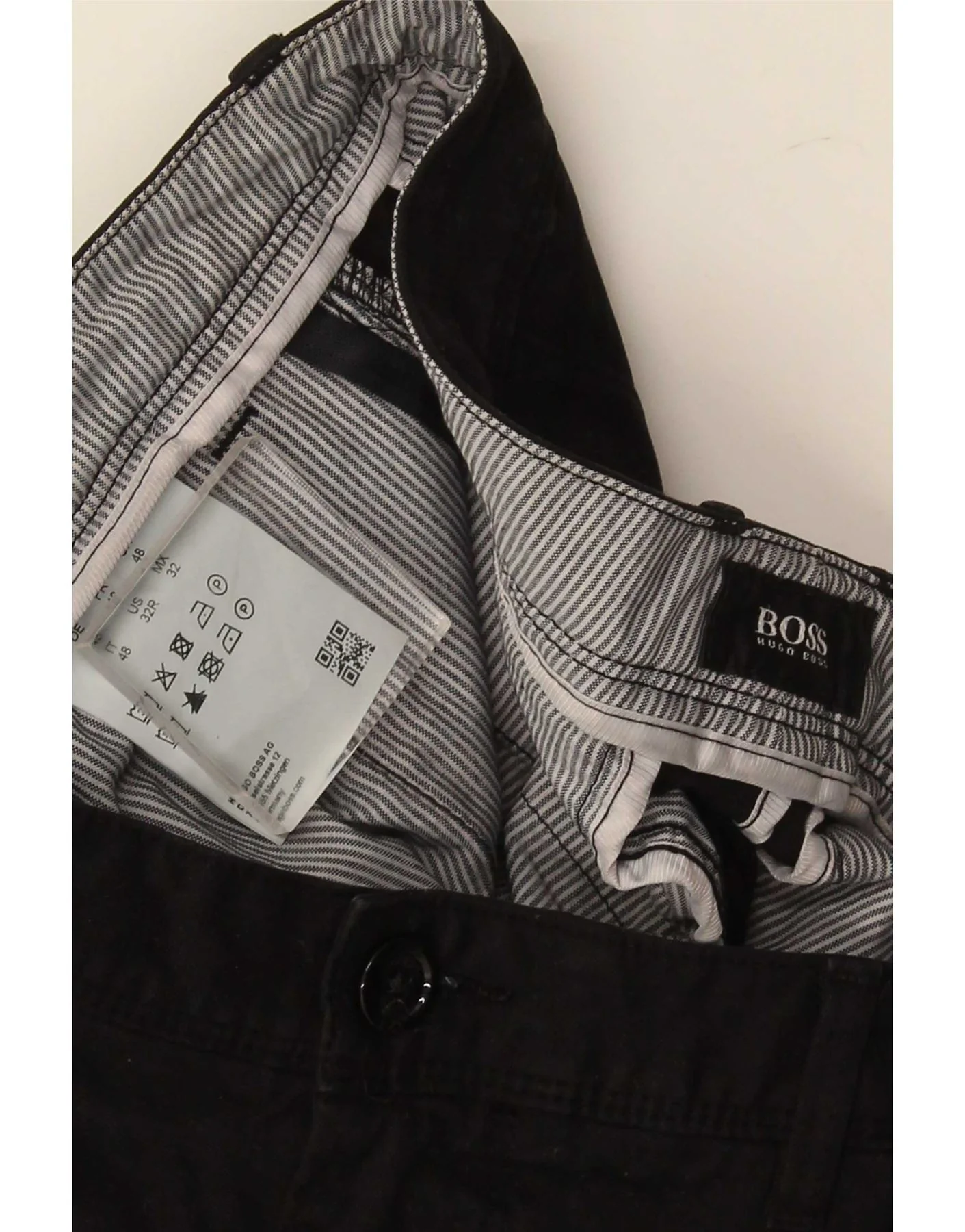 Hugo Boss Mens Slim Chino Trousers W32 L32 Black Cotton - Image 4