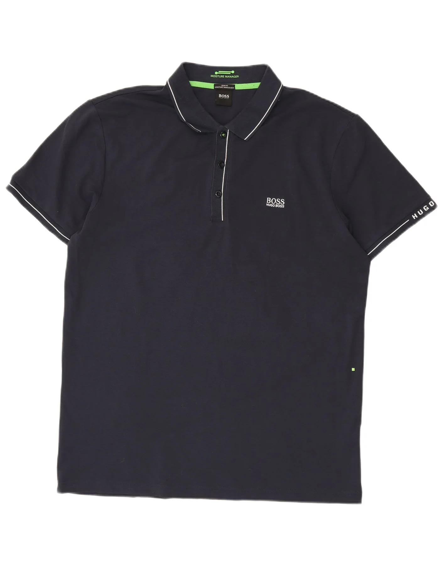 Hugo Boss Mens Slim Fit Polo Shirt 2XL Navy Blue Cotton