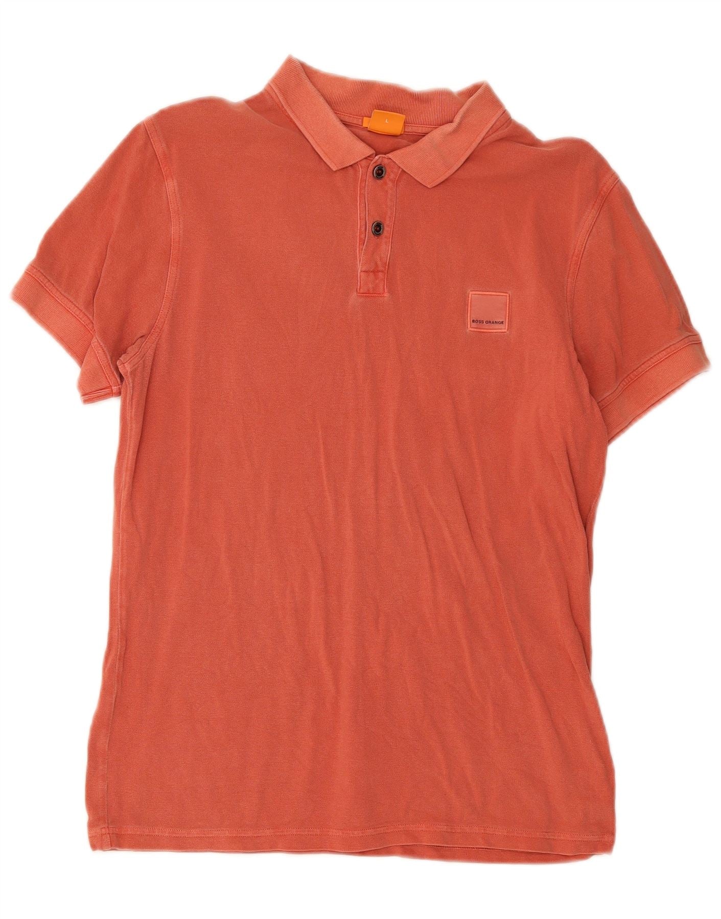Hugo Boss Mens Slim Fit Polo Shirt Large Orange