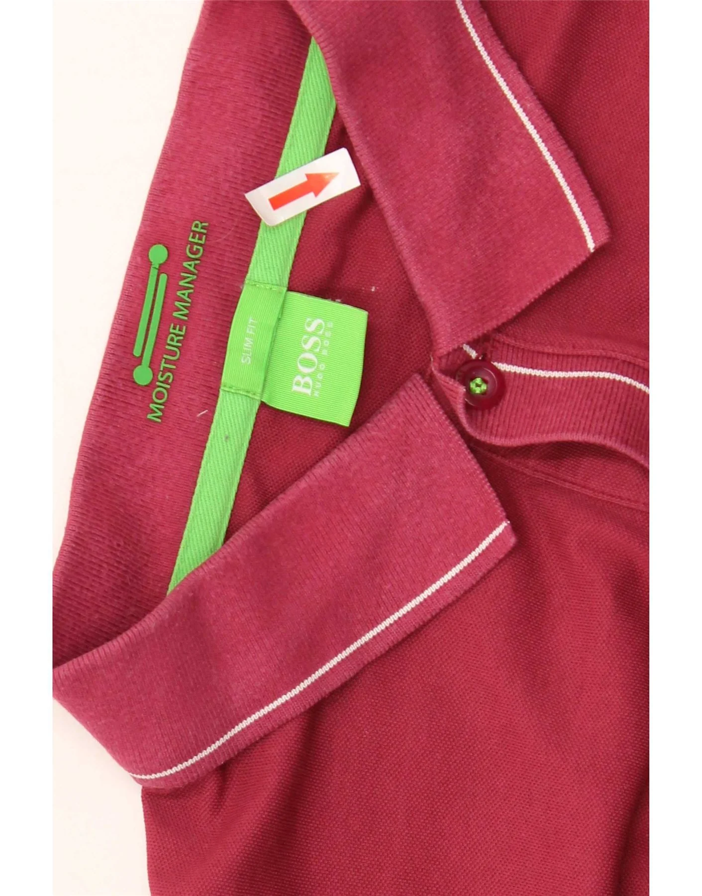 Hugo Boss Mens Slim Fit Polo Shirt XL Maroon Cotton - Image 3