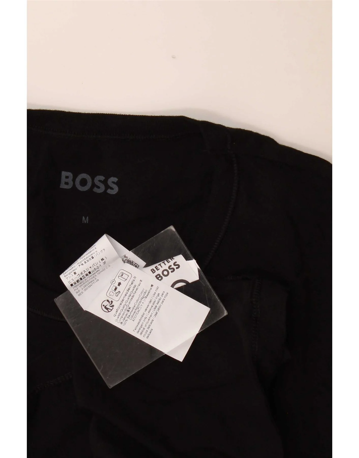 Hugo Boss Mens Slim Fit T-Shirt Top Medium Black Cotton - Image 3