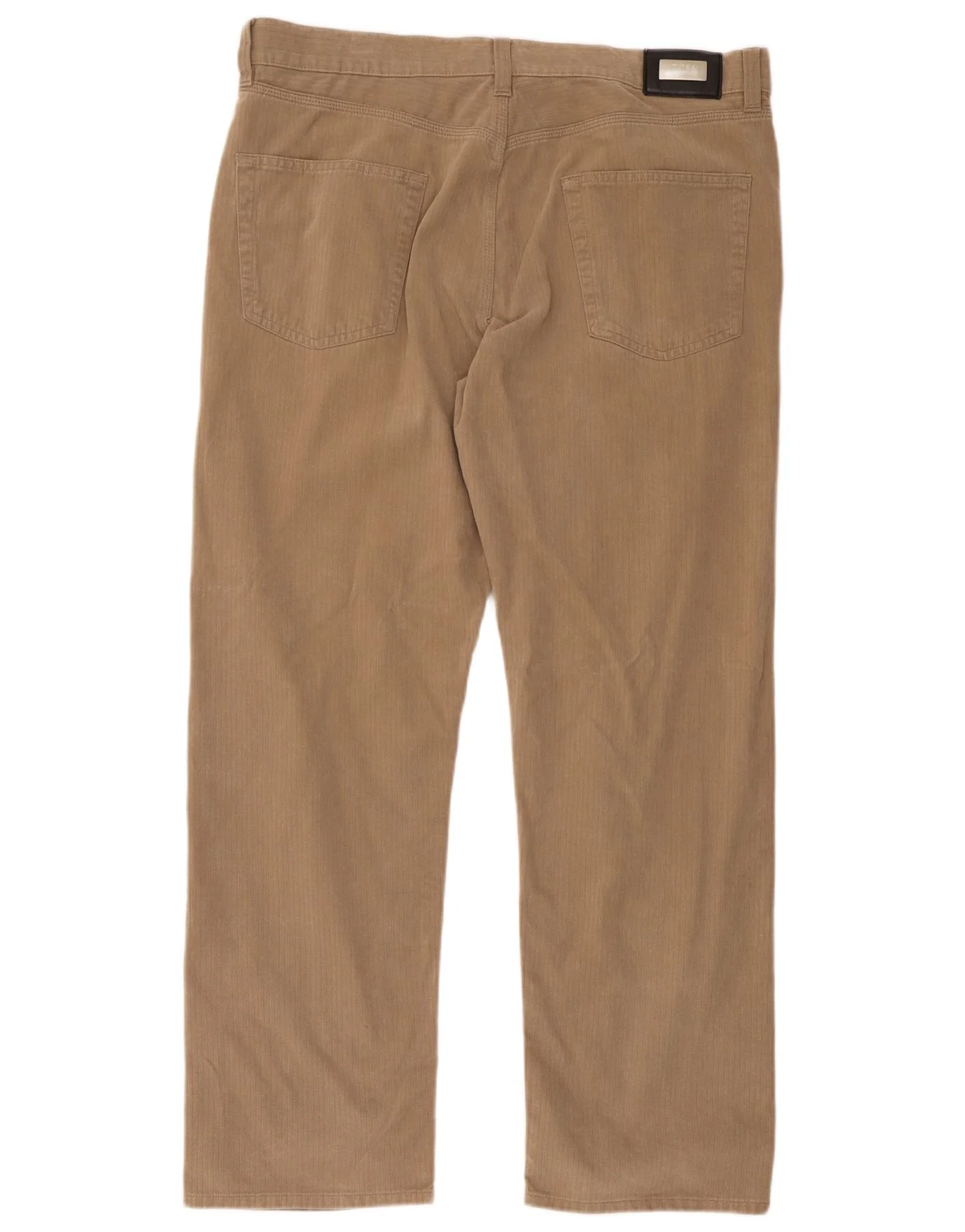 Hugo Boss Mens Straight Casual Trousers W40 L32 Beige Cotton - Image 2